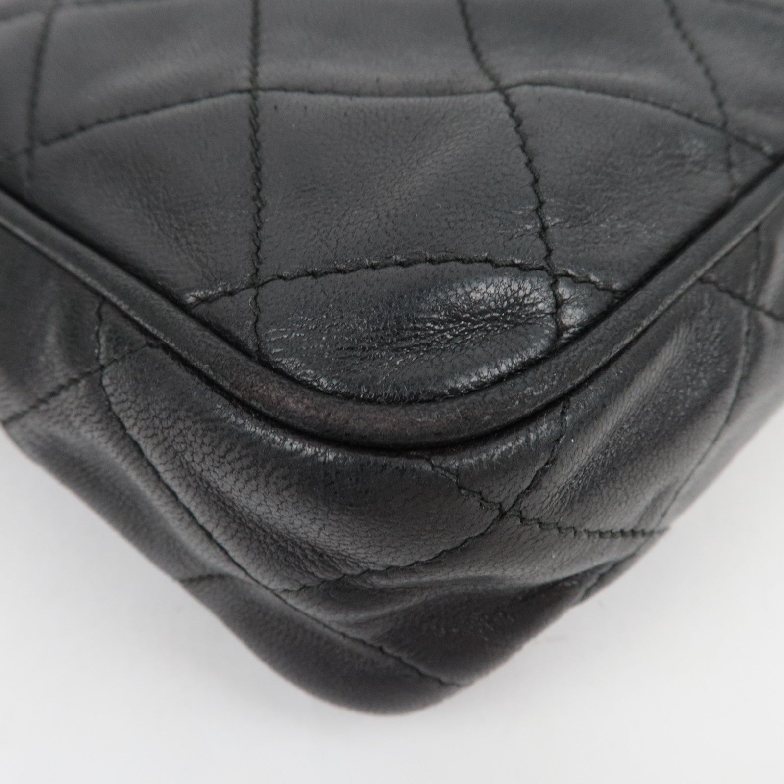 CHANEL Tassel Matelasse Chain Shoulder Bag Lambskin Black 0866733