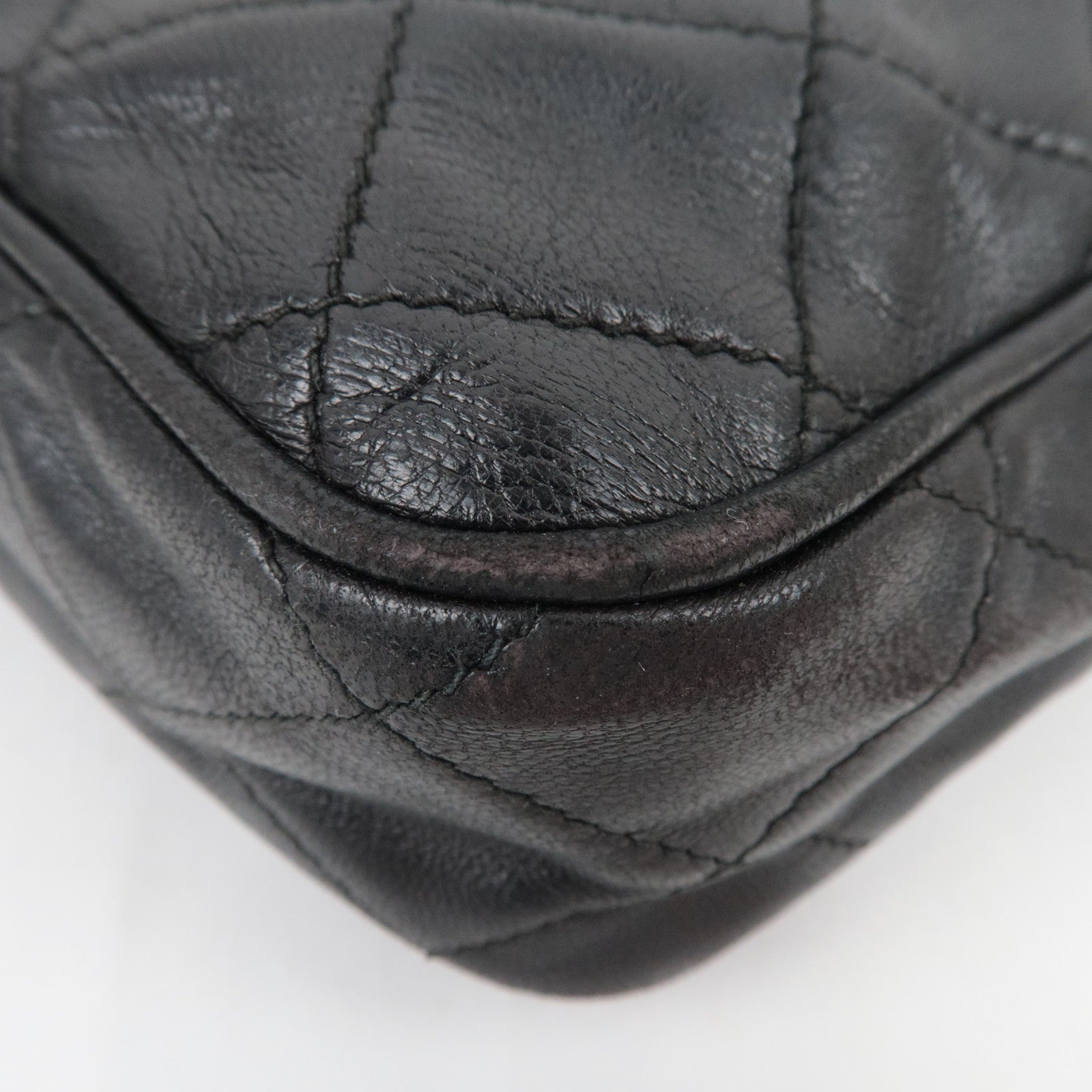 CHANEL Tassel Matelasse Chain Shoulder Bag Lambskin Black 0866733