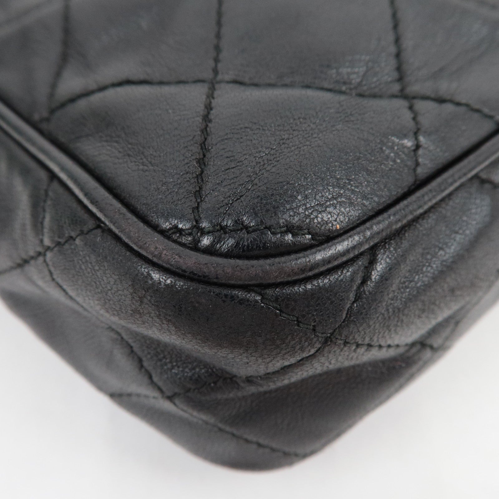 CHANEL Tassel Matelasse Chain Shoulder Bag Lambskin Black 0866733