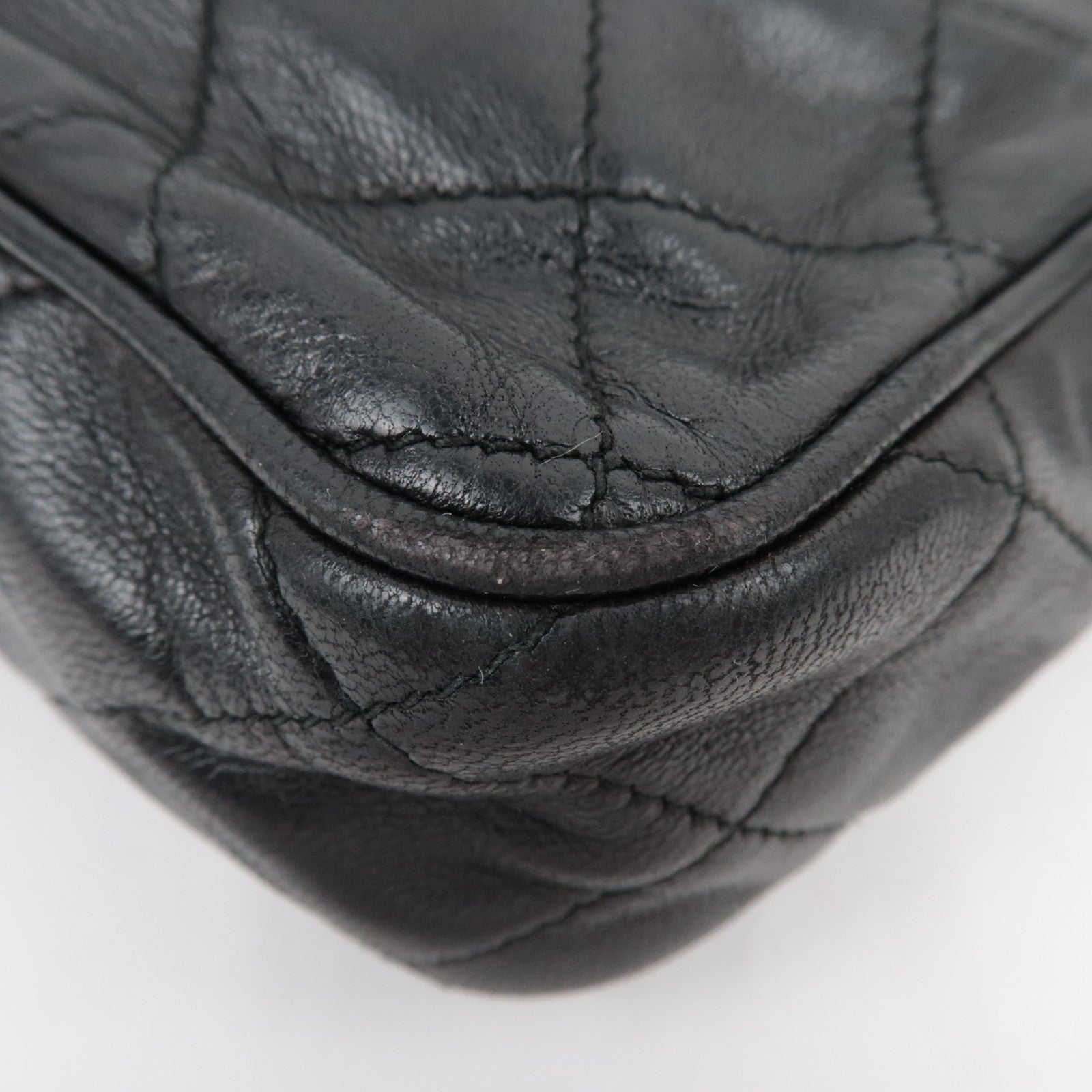 CHANEL Tassel Matelasse Chain Shoulder Bag Lambskin Black 0866733