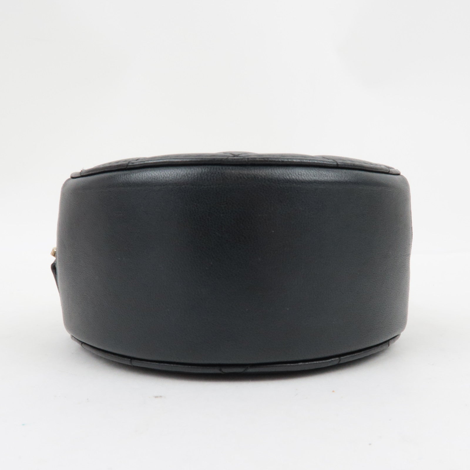 CHANEL Matelasse Round Chain Shoulder Bag Lambskin Black 27836776 *G card
