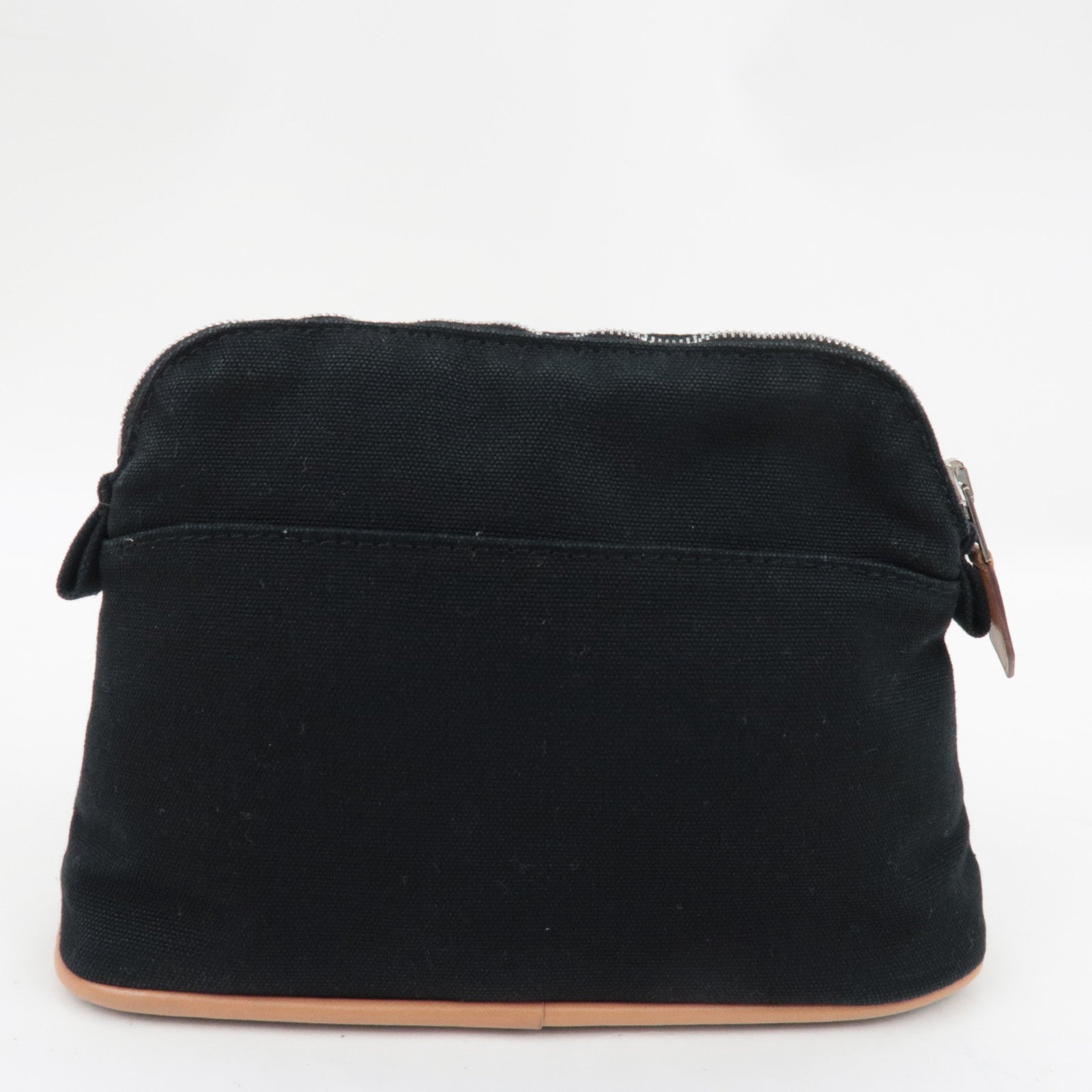 HERMES Bolide Pouch Mini 20 Cosmetic Pouch Canvas Leather Black