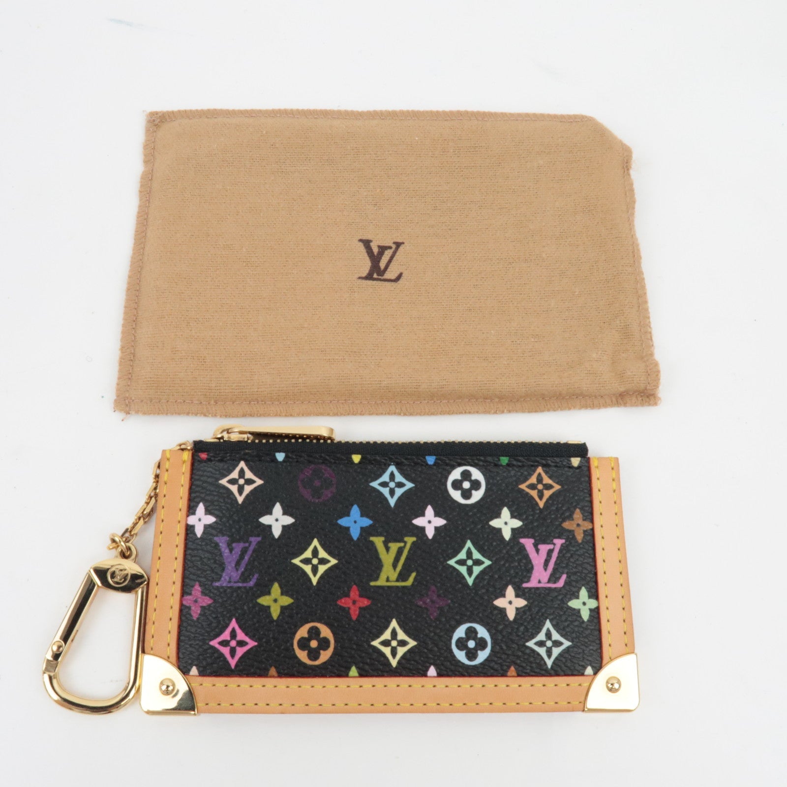 Louis Vuitton Monogram Multicolor Pochette Cles Coin Case Noir M92654 CA0073 *Dust bag