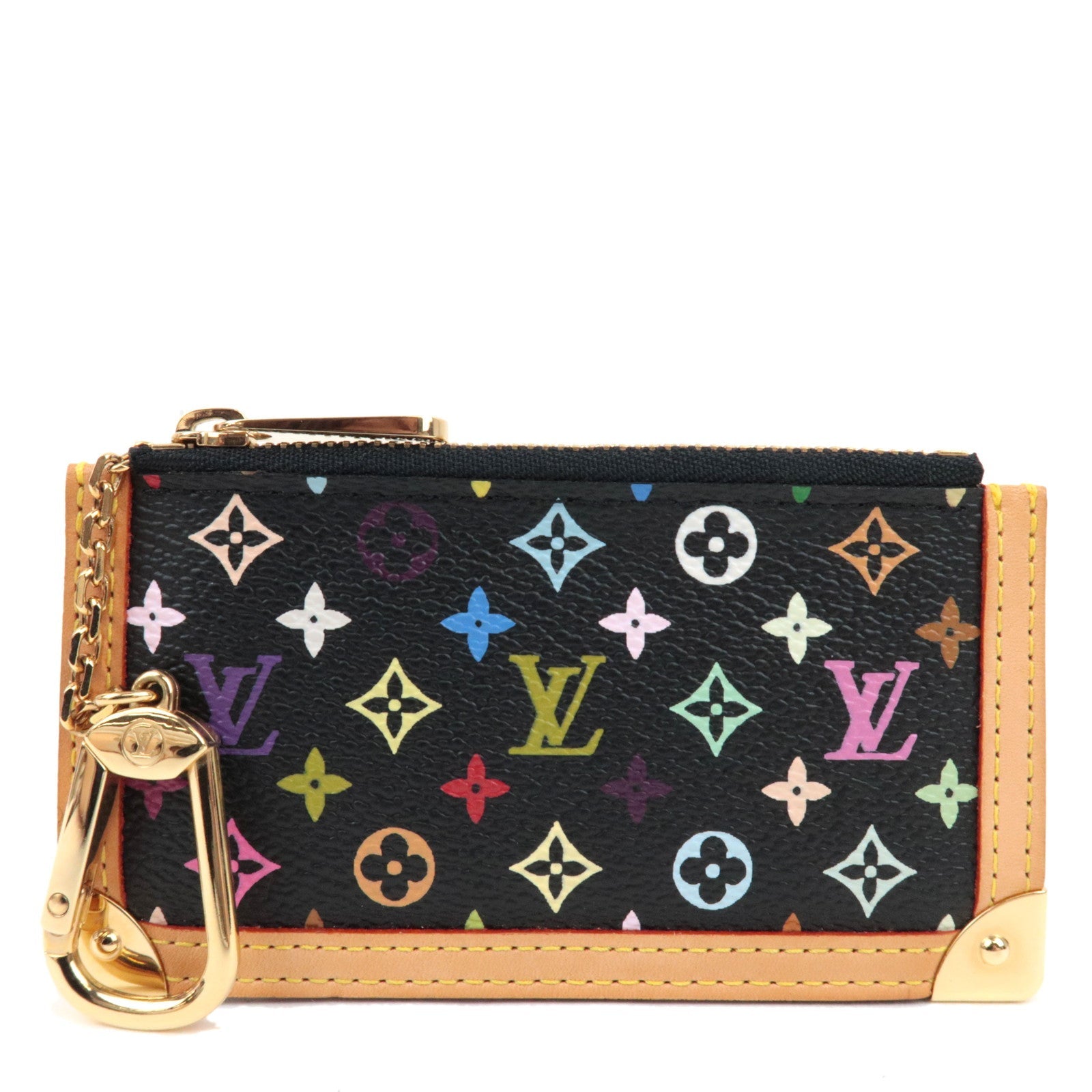 Louis Vuitton Monogram Multicolor Pochette Cles Coin Case Noir M92654 CA0073 *Dust bag75382