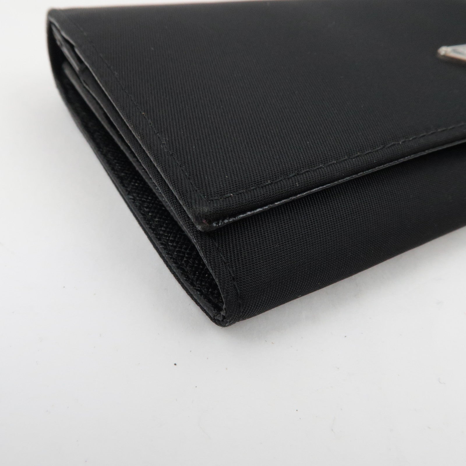 PRADA Bi-Fold Long Wallet Nylon Black