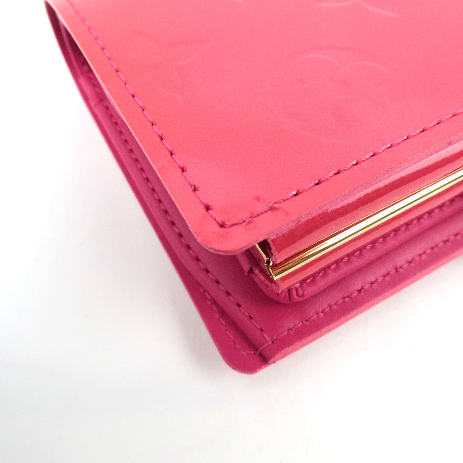 Louis Vuitton Monogram Vernis Portefeuille Viennois Bi-Fold Wallet Rose Indian M91768 MI4018 *Box, Dust bag