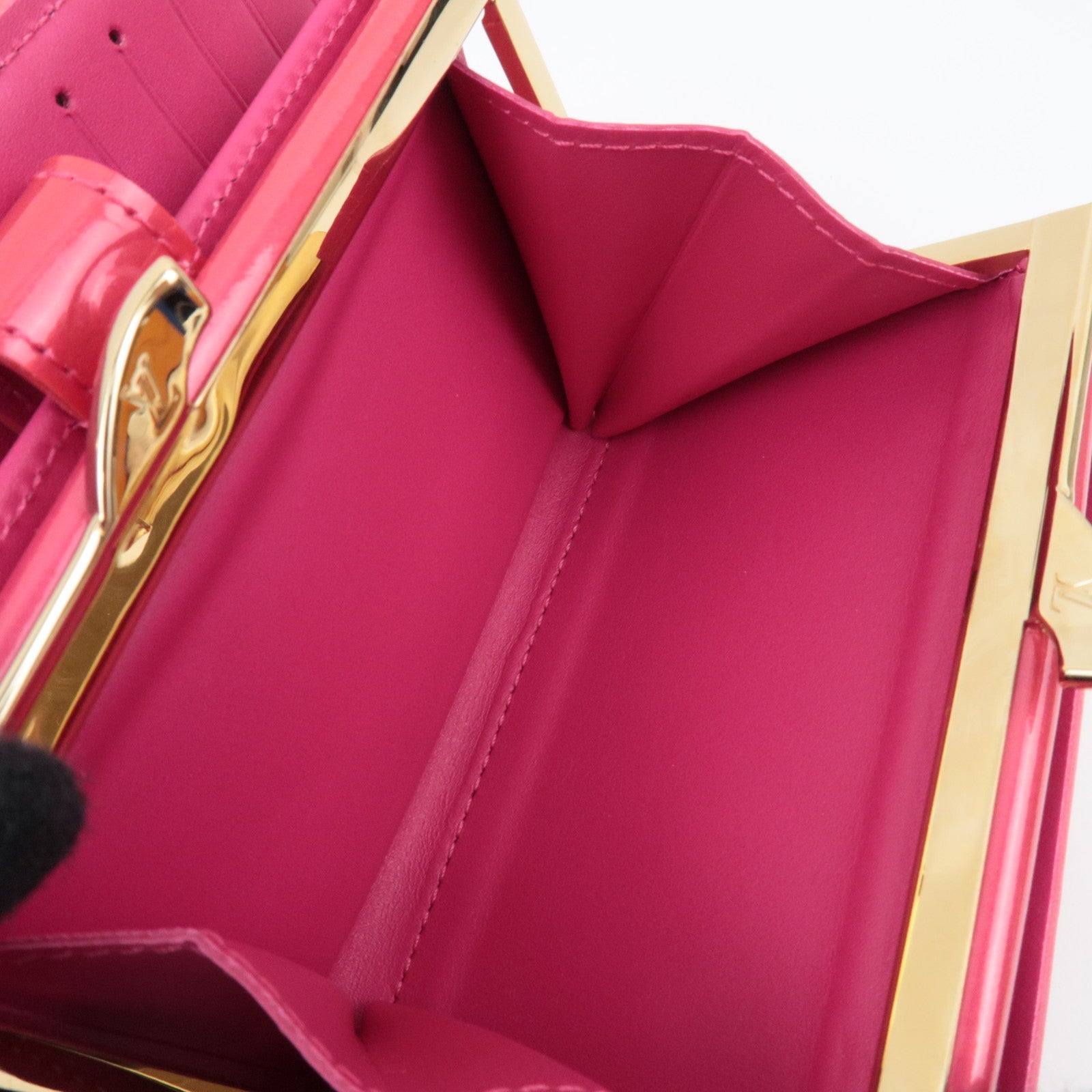 Louis Vuitton Monogram Vernis Portefeuille Viennois Bi-Fold Wallet Rose Indian M91768 MI4018 *Box, Dust bag