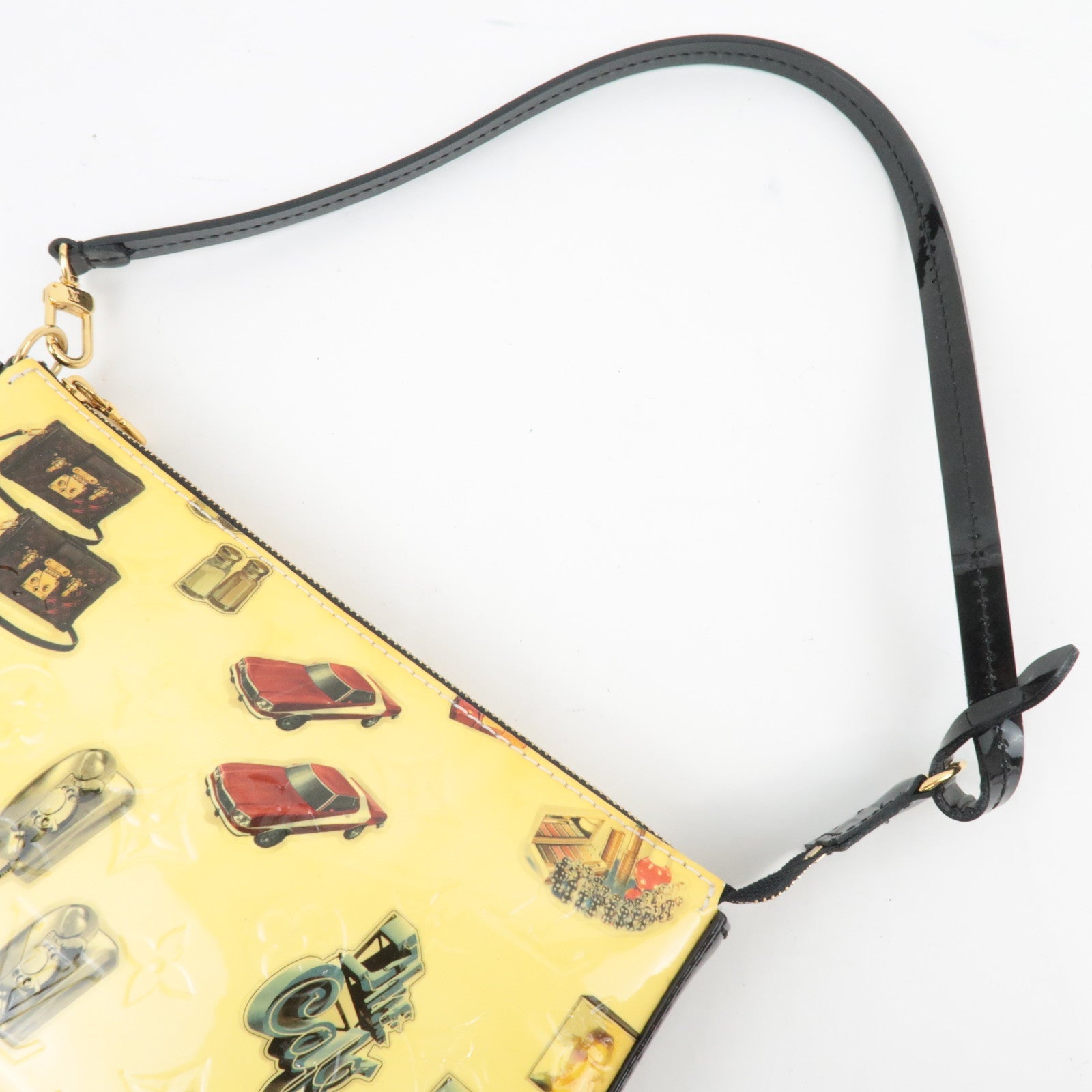 Louis Vuitton Monogram Vernis Sticker Pochette Accessoires Hand bag Blanc M90928 DR1105