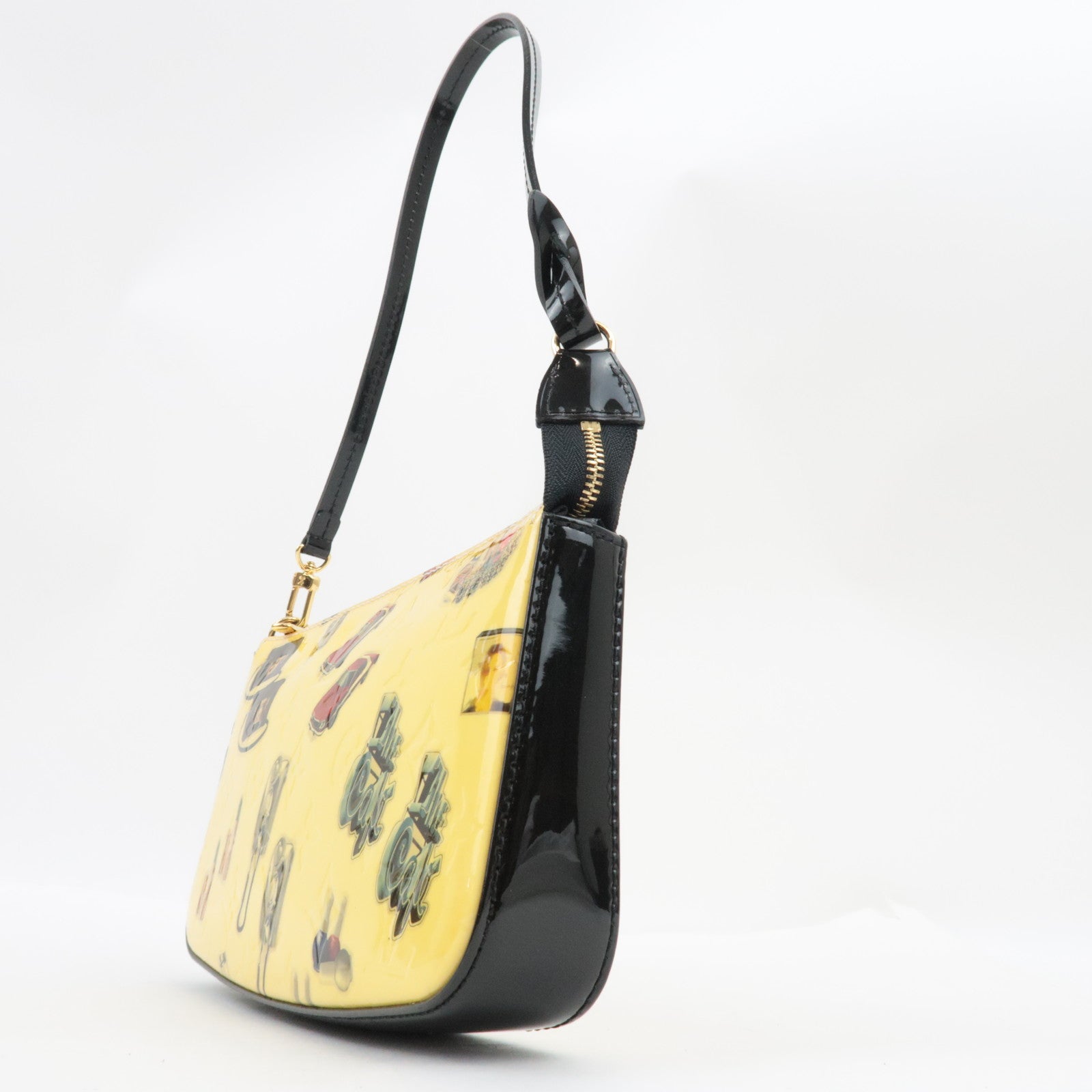 Louis Vuitton Monogram Vernis Sticker Pochette Accessoires Hand bag Blanc M90928 DR1105