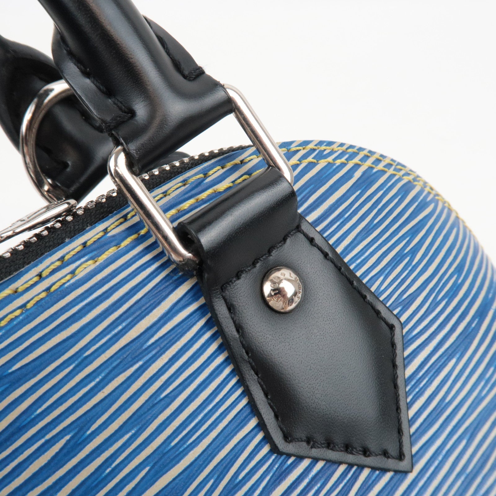 Louis Vuitton Epi Denim Alma BB 2way bag Denim Blue M41437 SN0158 *Strap, Key Lock, clochette