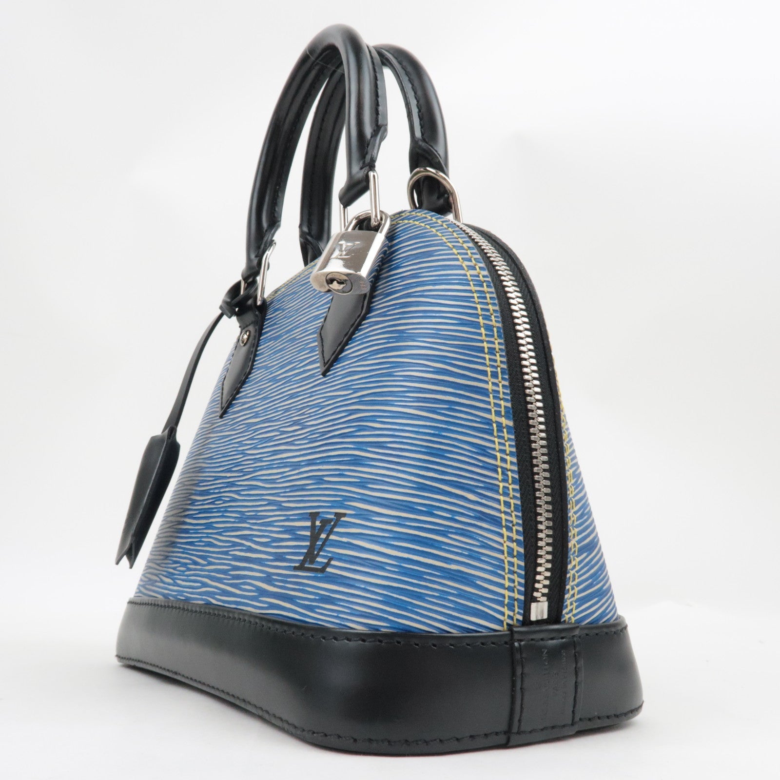 Louis Vuitton Epi Denim Alma BB 2way bag Denim Blue M41437 SN0158 *Strap, Key Lock, clochette