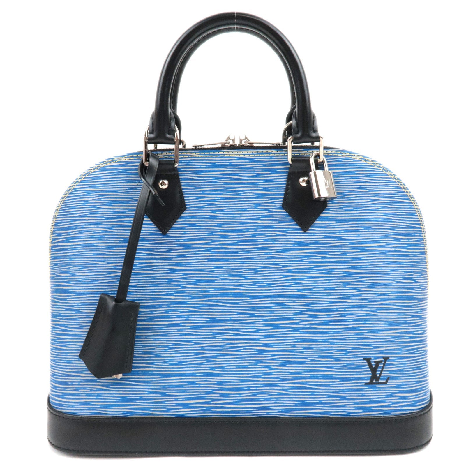 Louis Vuitton Epi Denim Alma PM Handbag Denim Blue M51052 SD0146 Key Lock, crochette75407