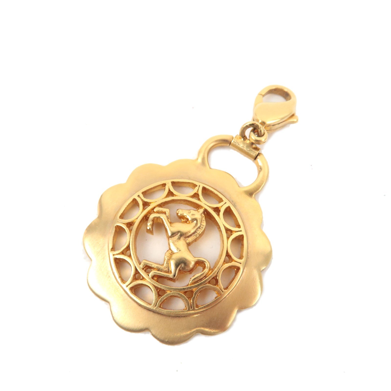 HERMES Horse Charm Pendant Top Gold Color *Box75418