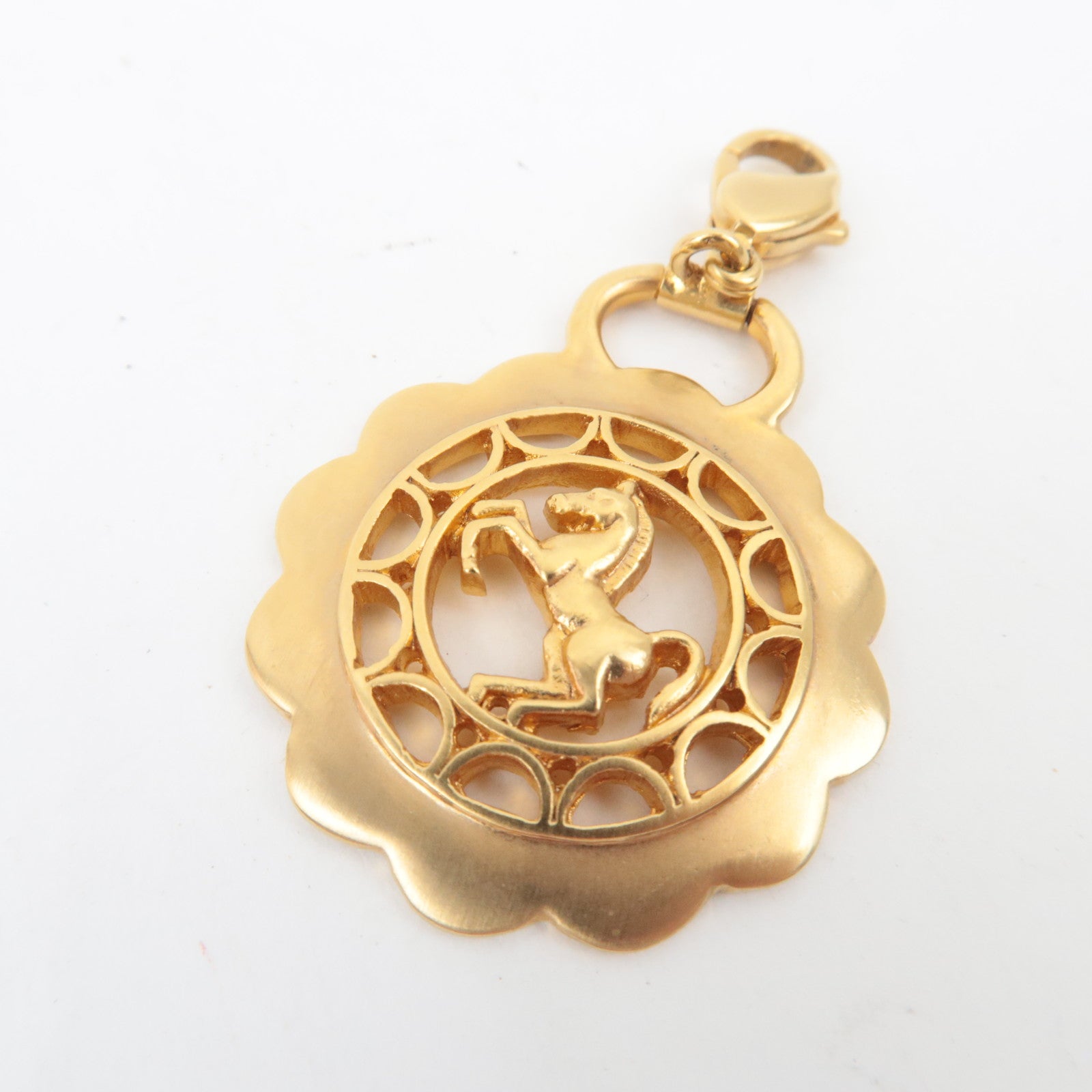 HERMES Horse Charm Pendant Top Gold Color *Box