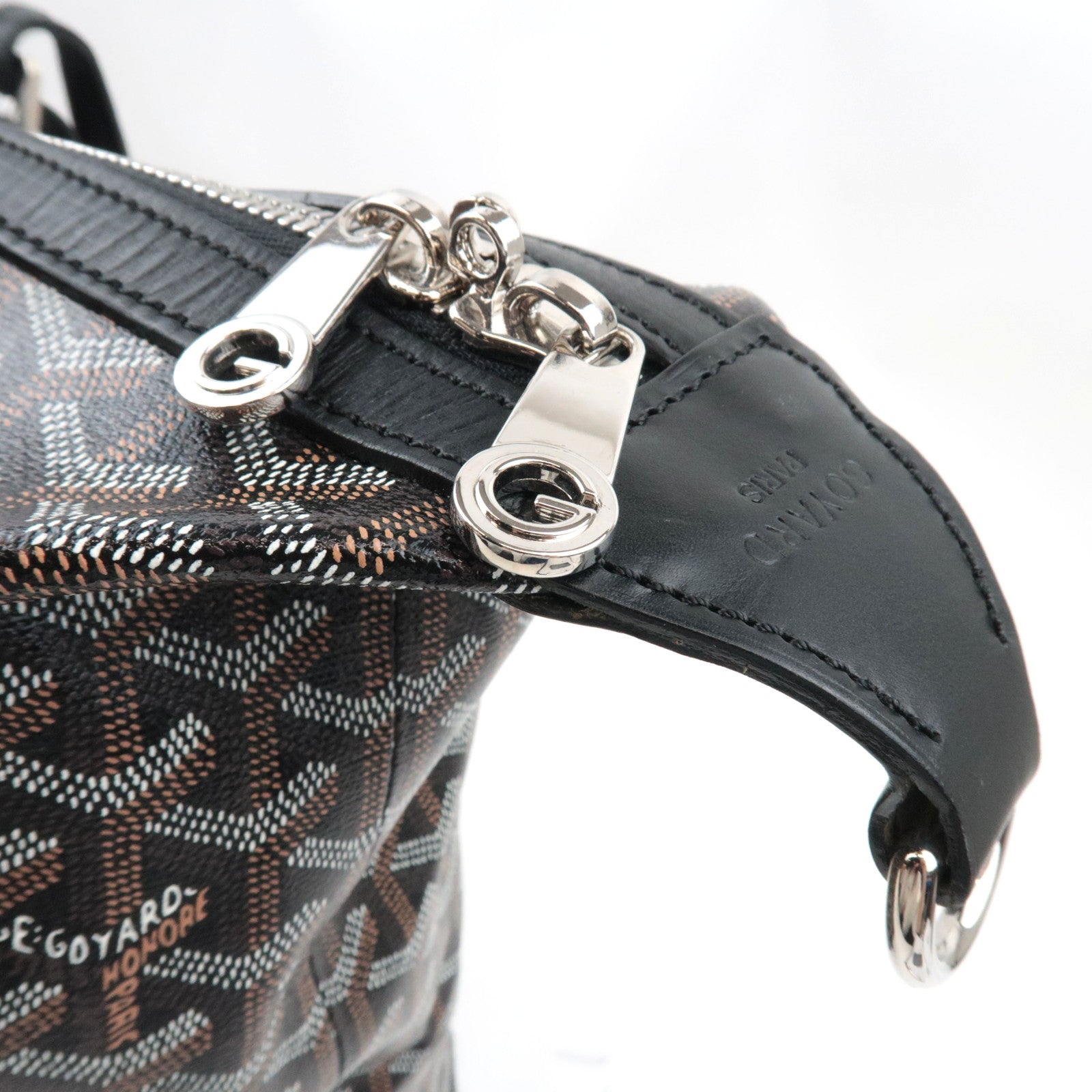 Goyard Herringbone Boeing 55 Travel Bag PVC Leather Black *Dust bag, Key Lock