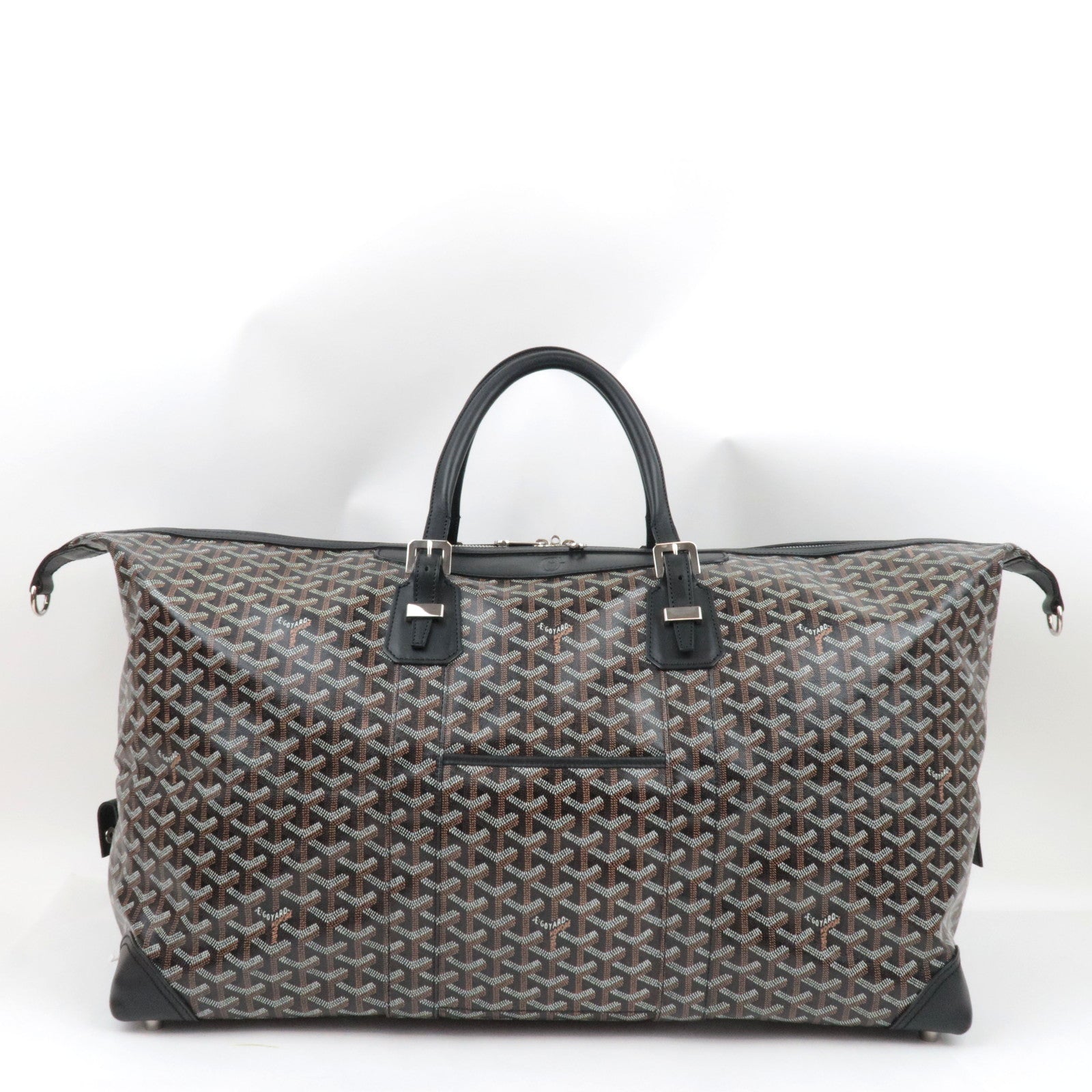 Goyard Herringbone Boeing 55 Travel Bag PVC Leather Black *Dust bag, Key Lock