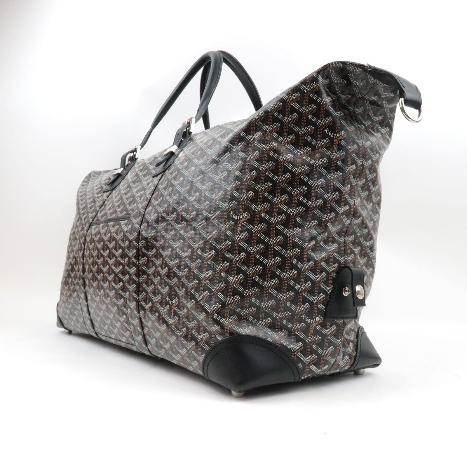 Goyard Herringbone Boeing 55 Travel Bag PVC Leather Black *Dust bag, Key Lock