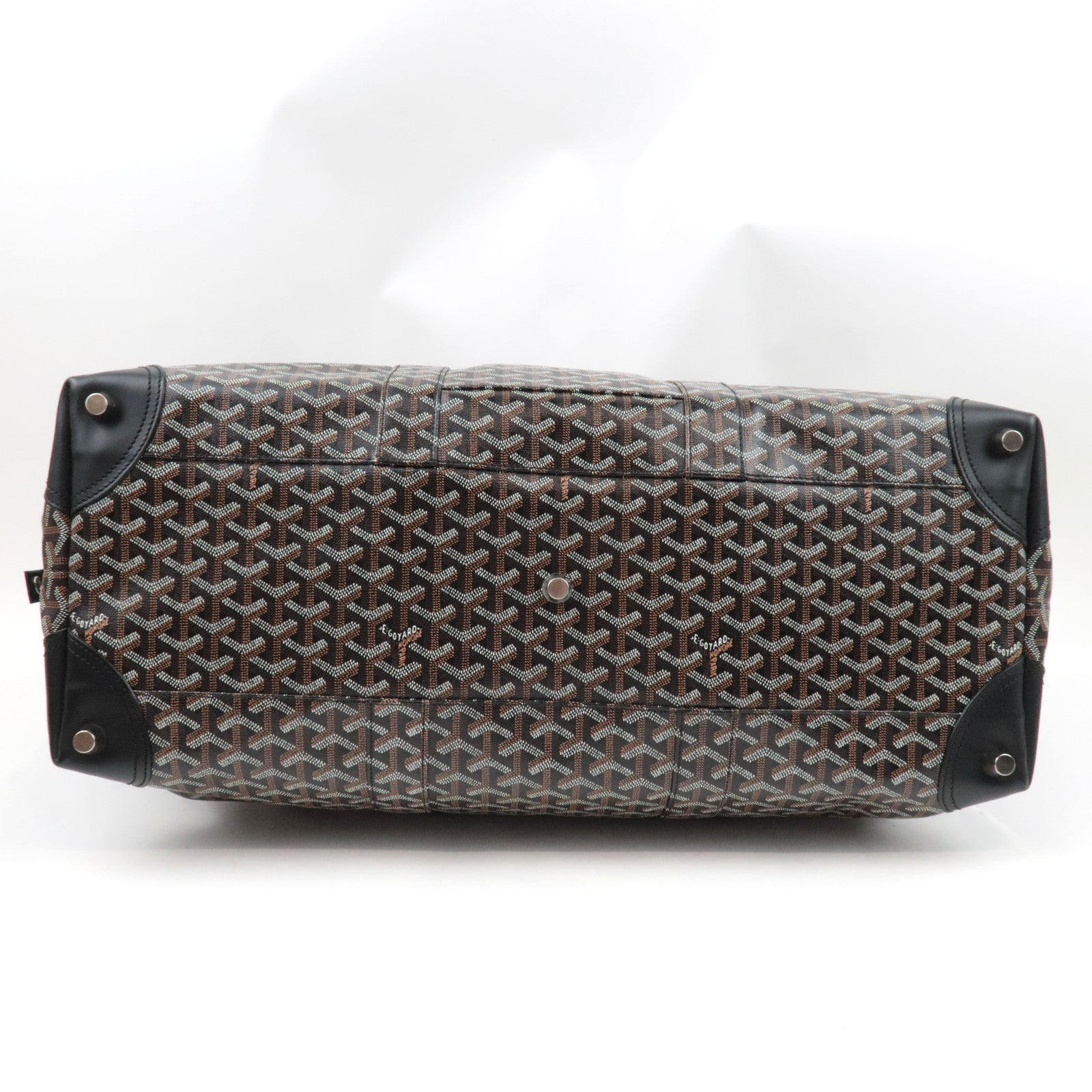 Goyard Herringbone Boeing 55 Travel Bag PVC Leather Black *Dust bag, Key Lock