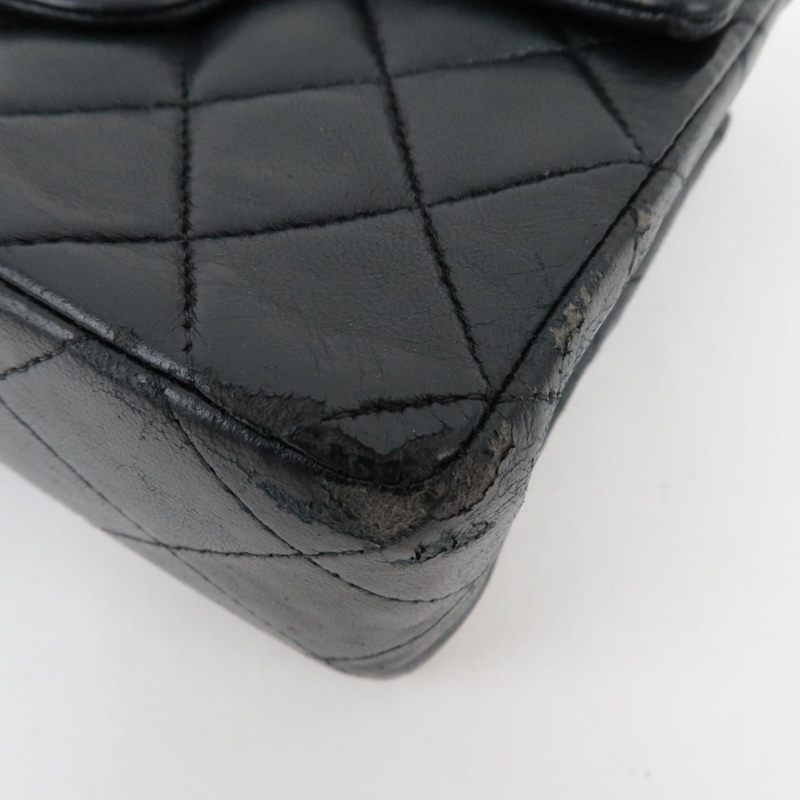 CHANEL Mini Matelasse 17 Chain Shoulder Bag Single Flap Lambskin Black 6143404