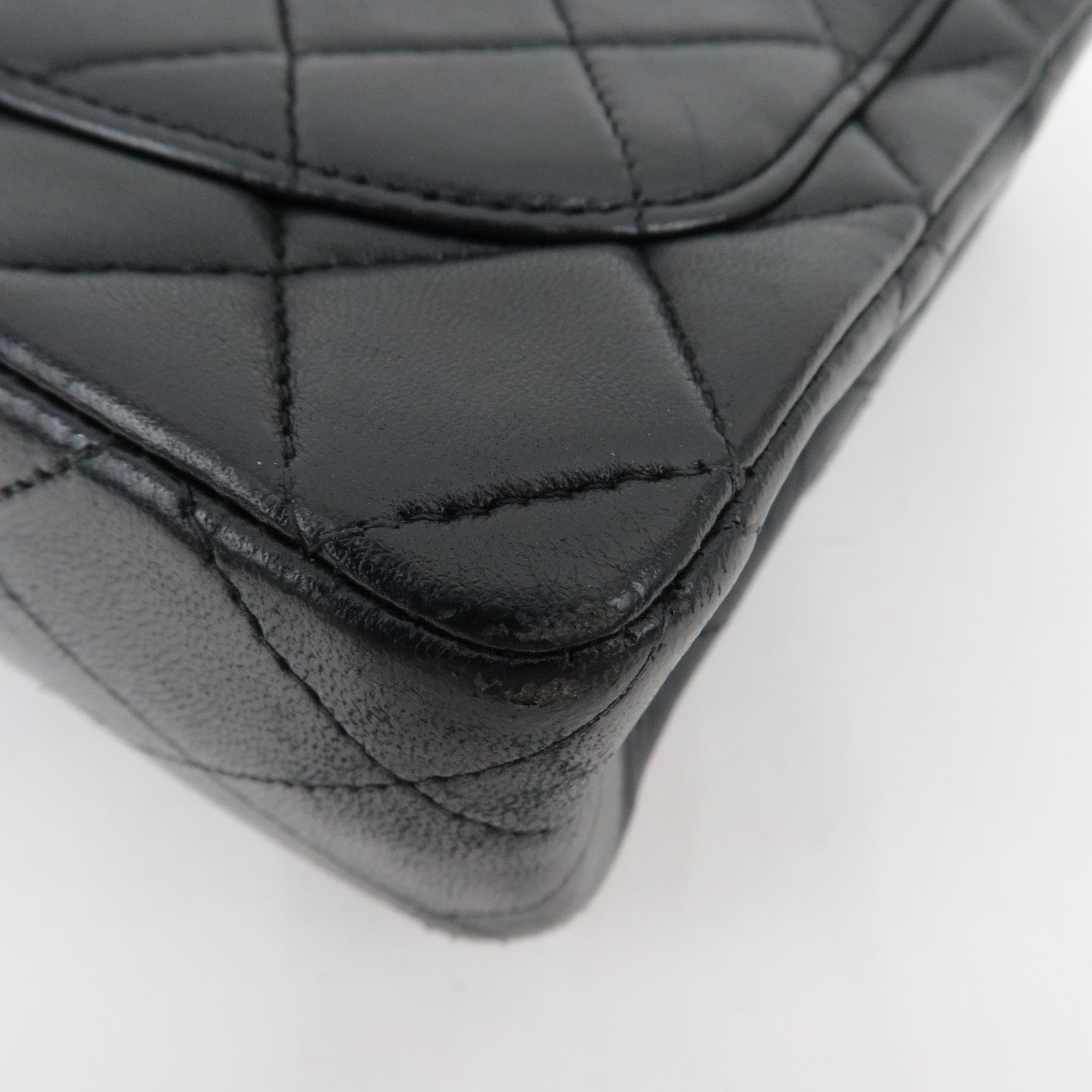 CHANEL Mini Matelasse 17 Chain Shoulder Bag Single Flap Lambskin Black 6143404