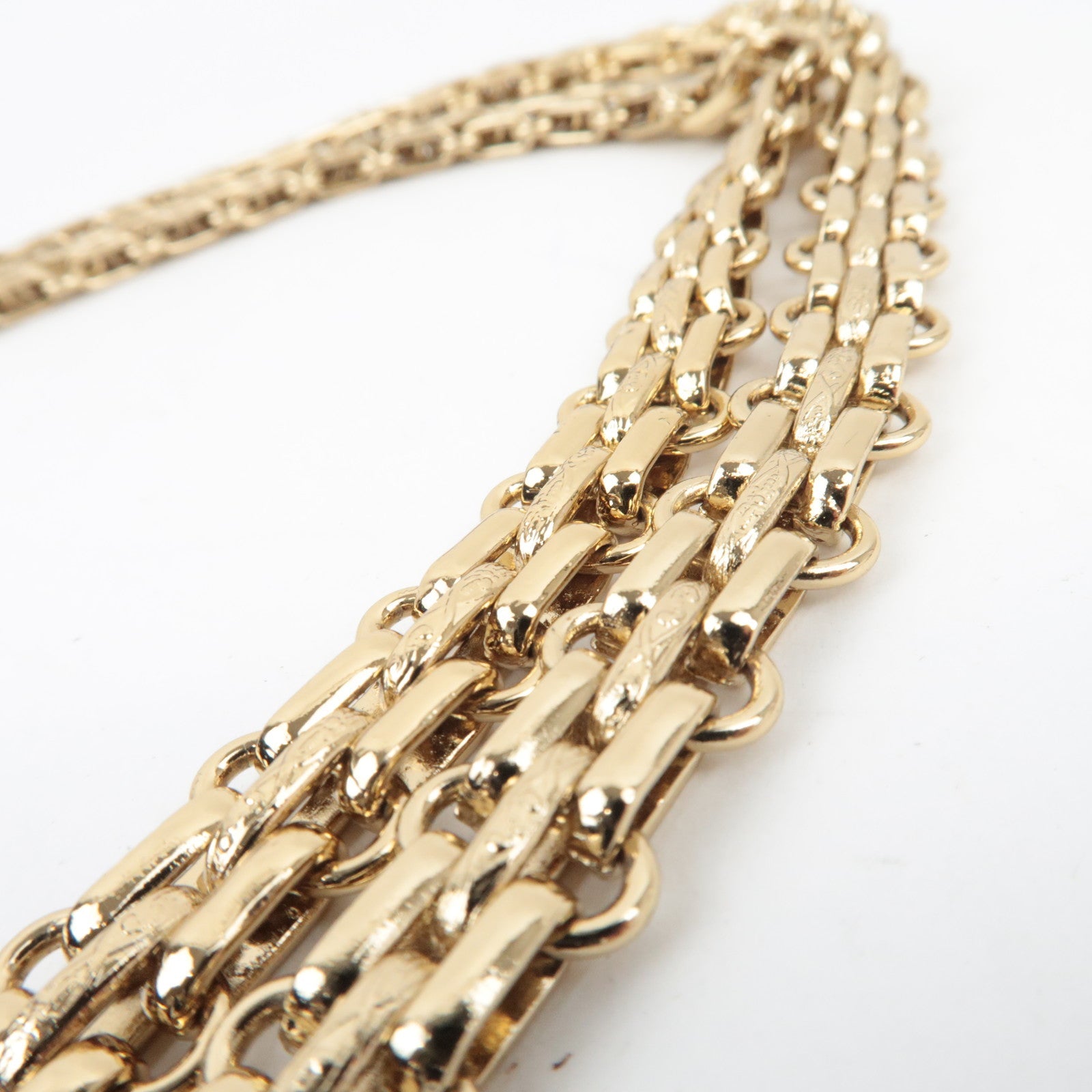 CHANEL Matelasse 25 Double Flap Chain Shoulder Bag Cotton Navy Gold HDW 7129052