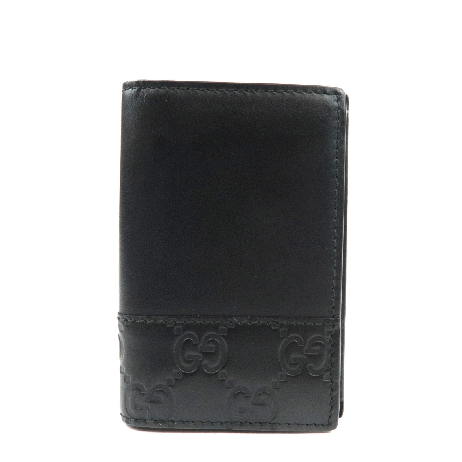 GUCCI Guccissima Card Case Black 406699  75450