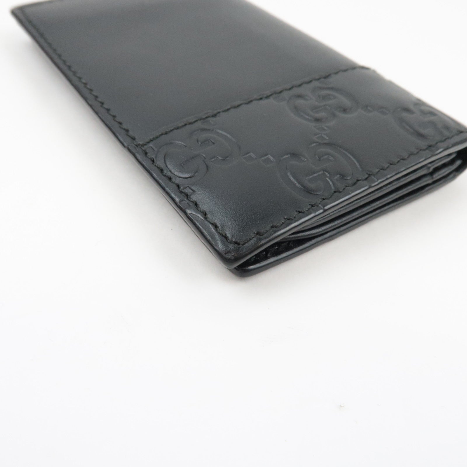 GUCCI Guccissima Card Case Black 406699