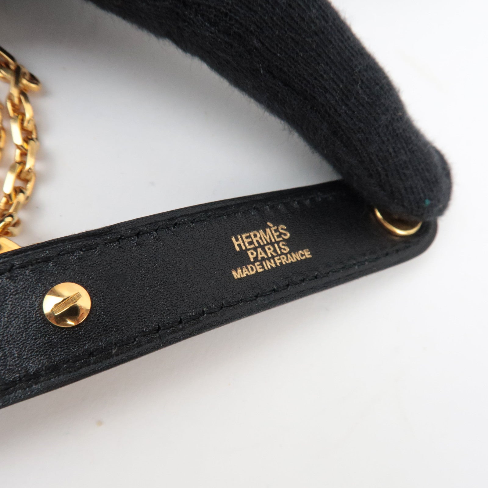 HERMES Glove Holder Box Calf Black Gold HDW *Box