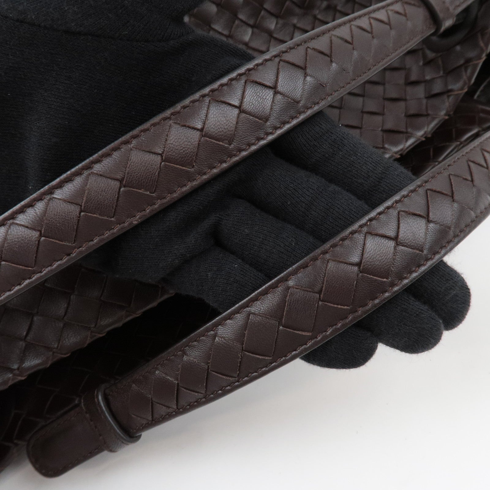 BOTTEGA VENETA Intrecciato Medium Garda Hand Bag Leather Brown 179320 *Dust bag, Mirror