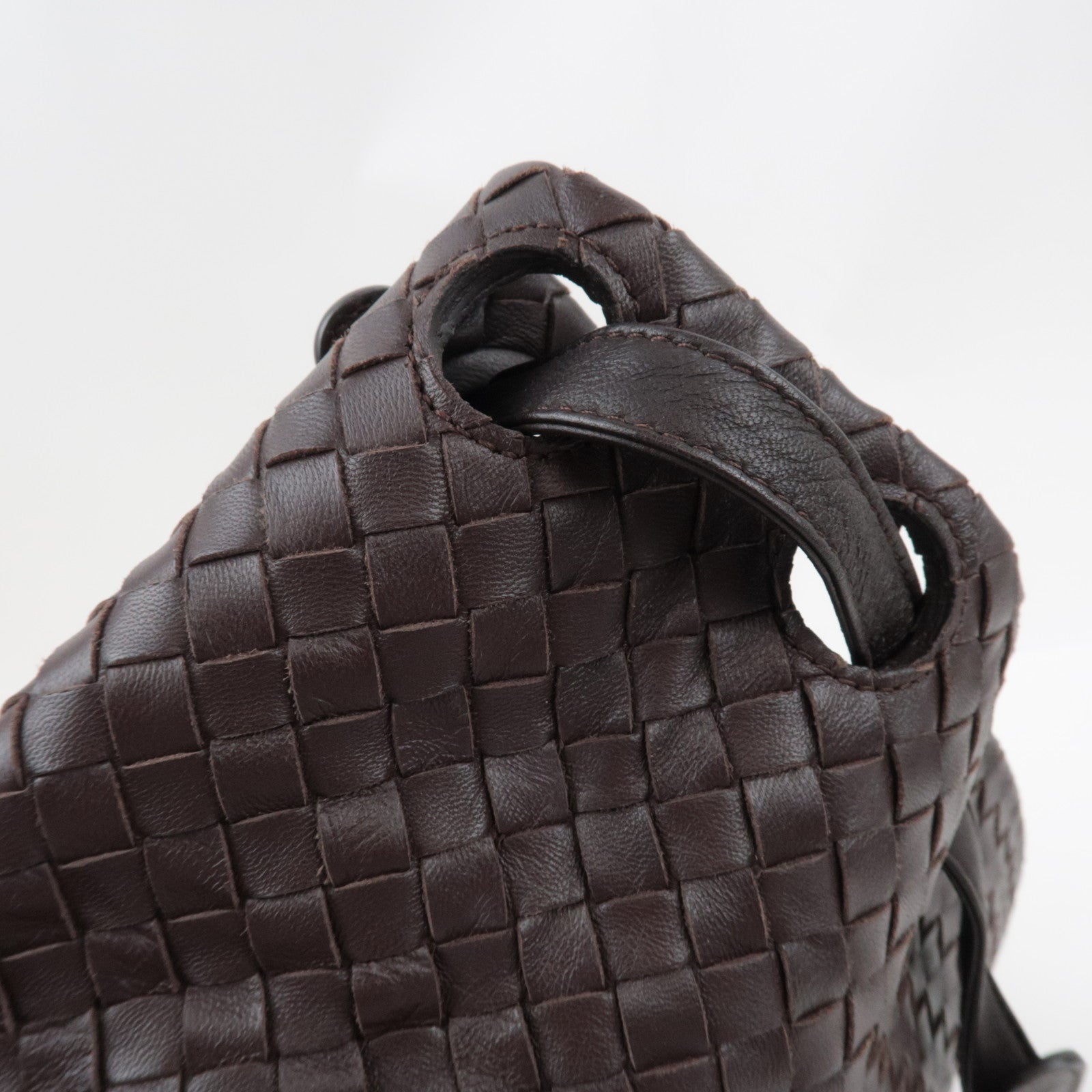 BOTTEGA VENETA Intrecciato Medium Garda Hand Bag Leather Brown 179320 *Dust bag, Mirror