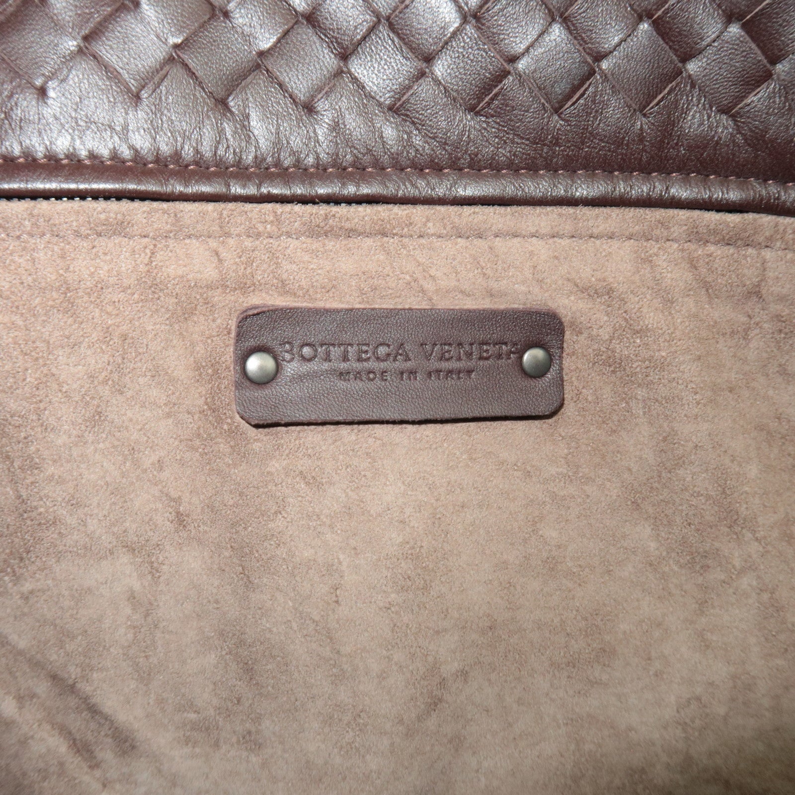 BOTTEGA VENETA Intrecciato Medium Garda Hand Bag Leather Brown 179320 *Dust bag, Mirror