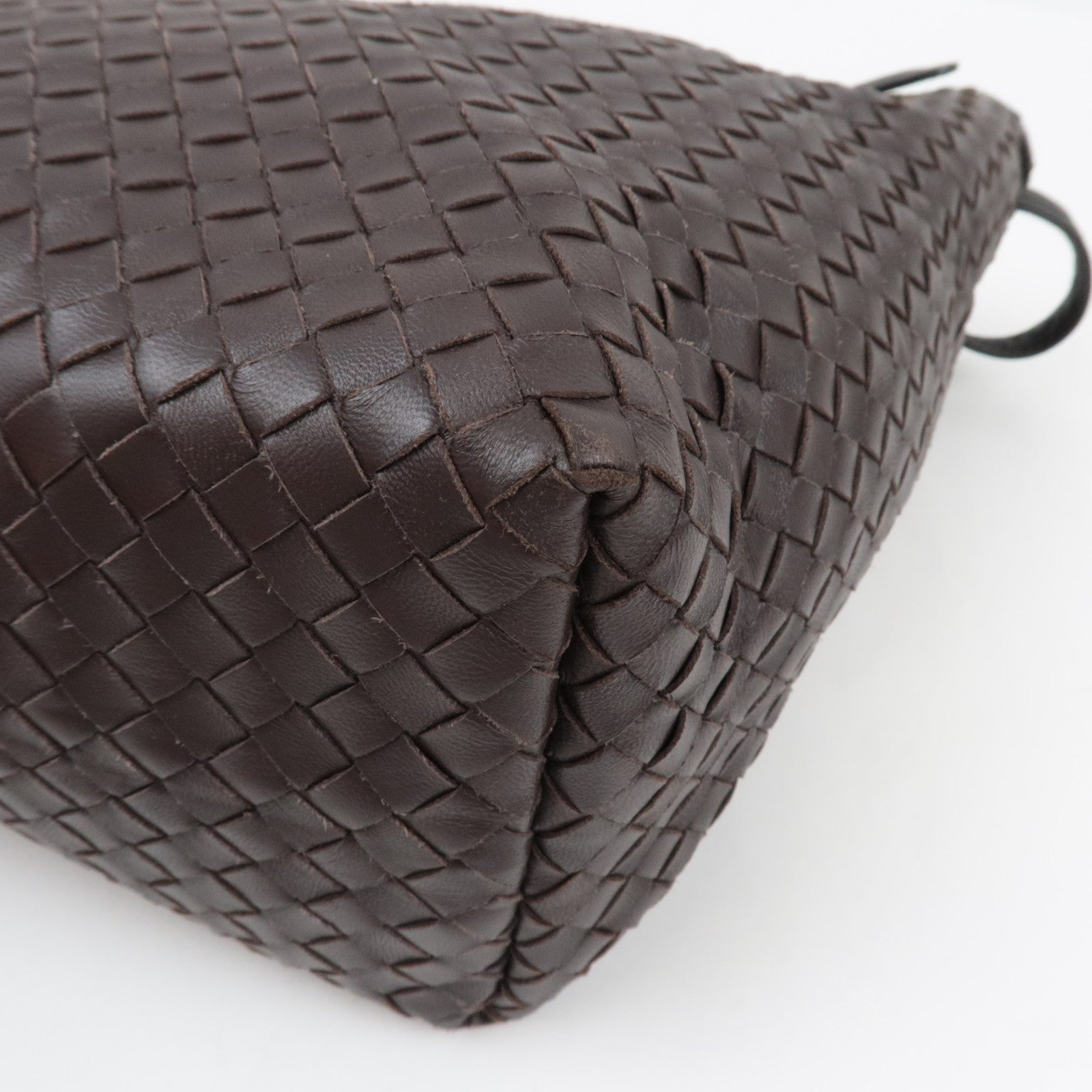 BOTTEGA VENETA Intrecciato Medium Garda Hand Bag Leather Brown 179320 *Dust bag, Mirror