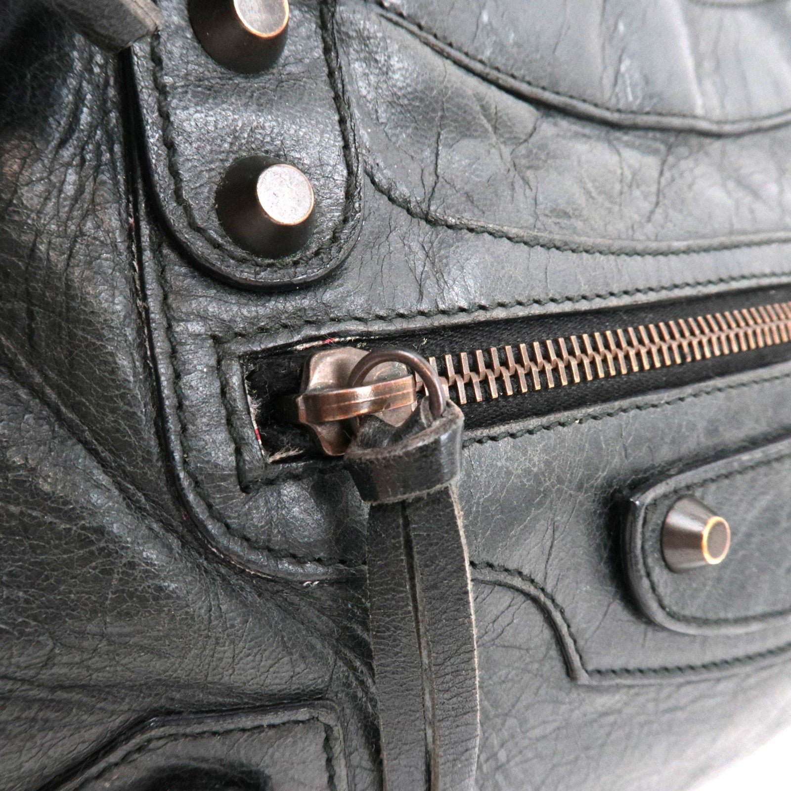 BALENCIAGA The First 2Way Bag Leather Black 103208 *Strap, Mirror