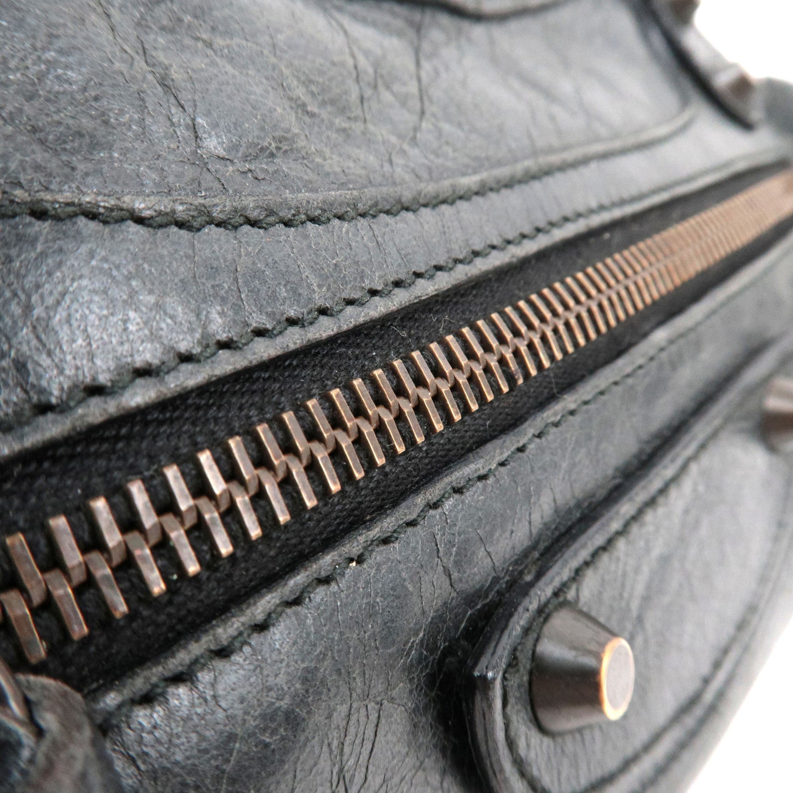 BALENCIAGA The First 2Way Bag Leather Black 103208 *Strap, Mirror