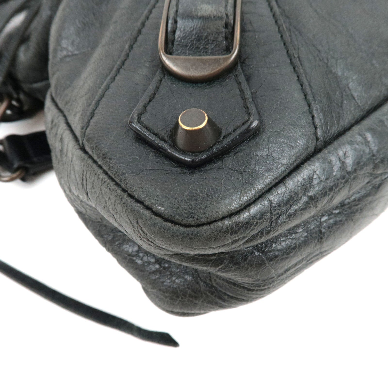 BALENCIAGA The First 2Way Bag Leather Black 103208 *Strap, Mirror