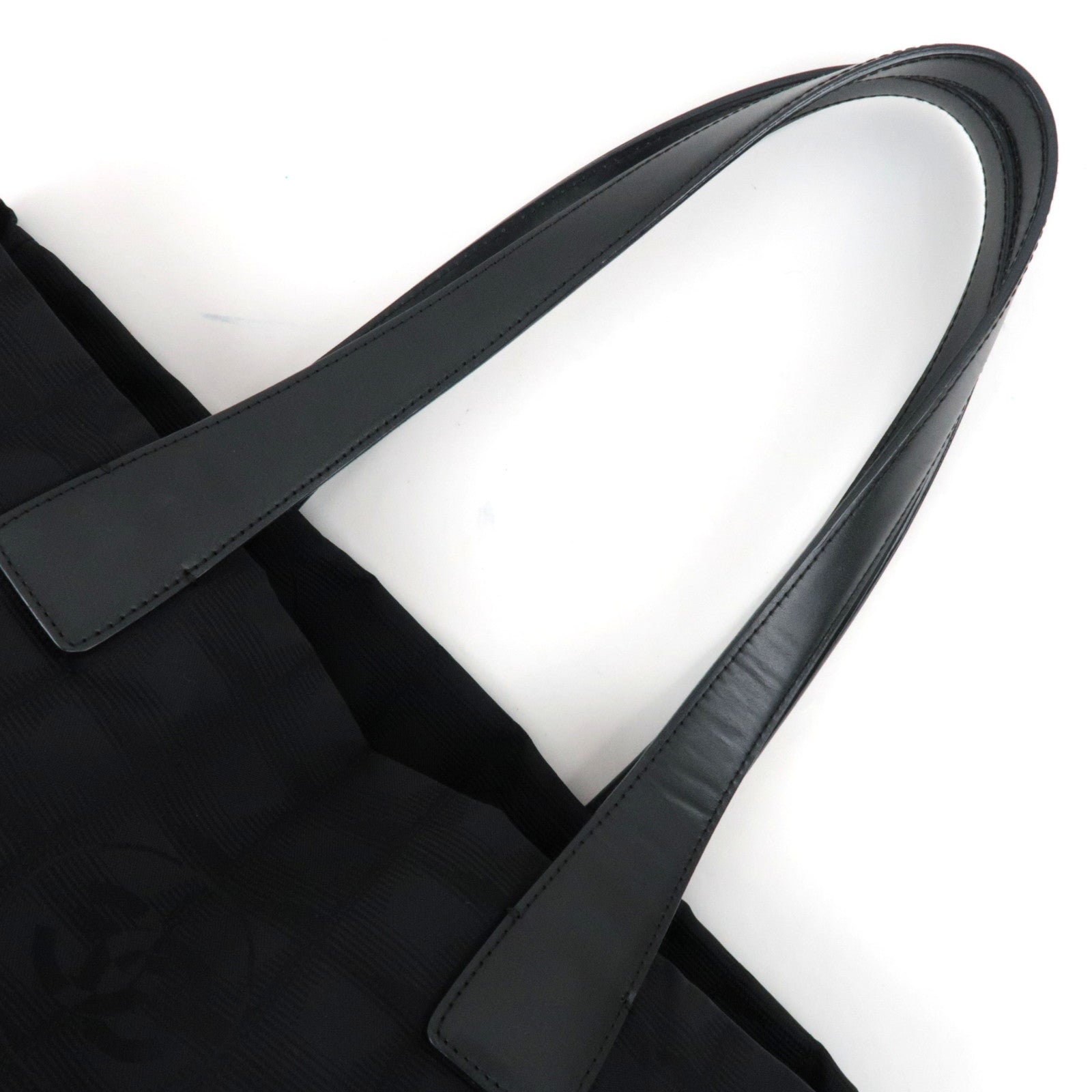 CHANEL New Travel Line Tote MM Nylon Jacquard Leather Black A15991 8888573