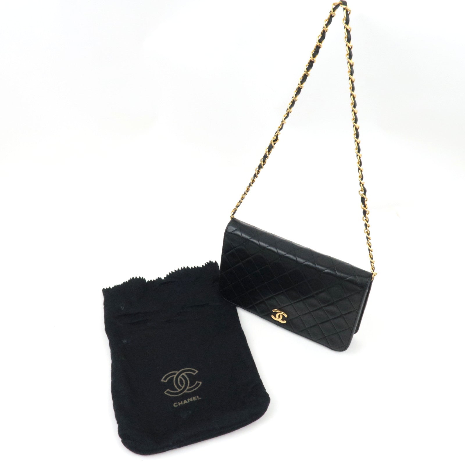 CHANEL Matelasse Full Flap 23 Chain bag Lambskin Black *Dust bag
