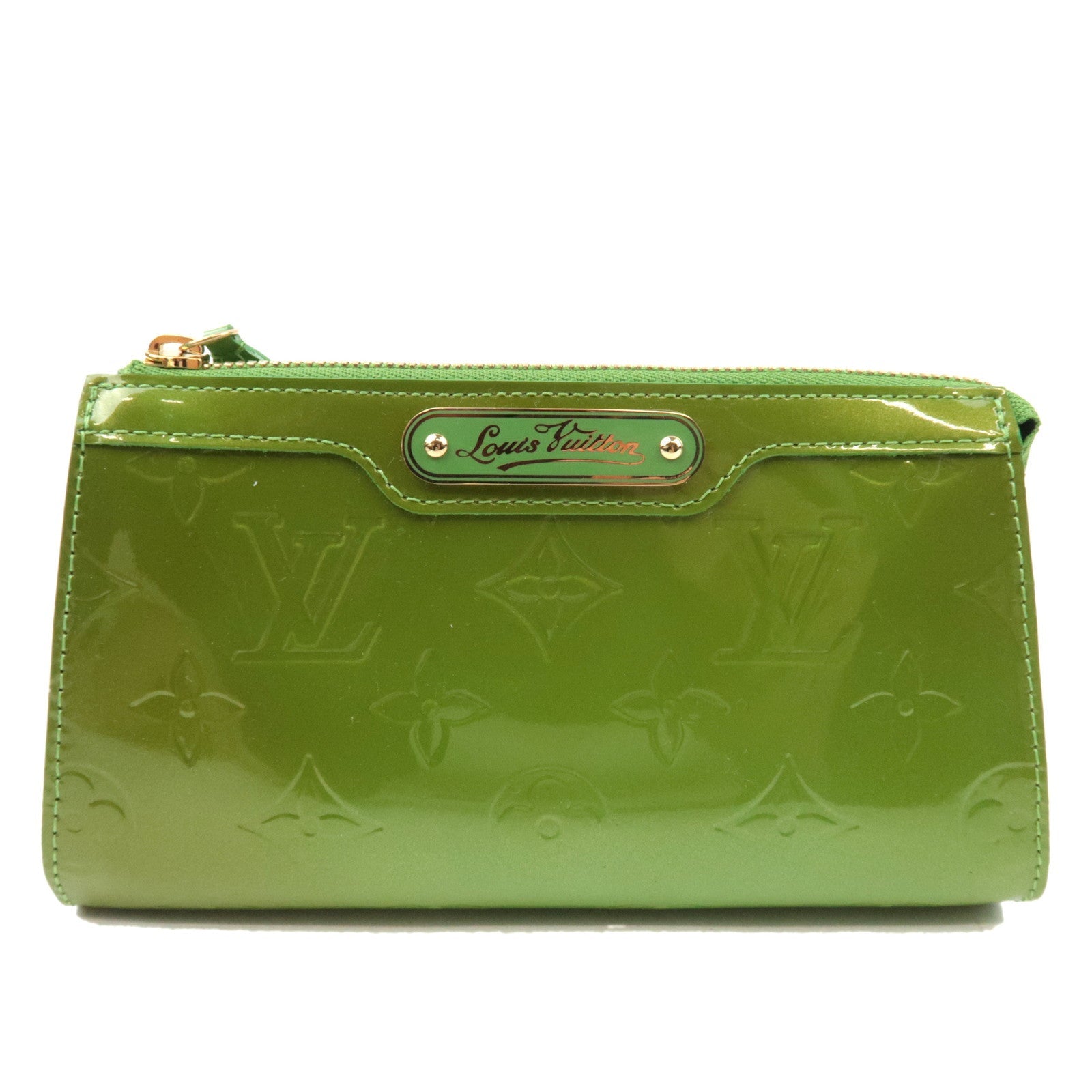 Louis Vuitton Monogram Vernis Trousse Cosmetic Cosmetic Pouch Vert Tonic M93649 SN4078 *Dust bag75534