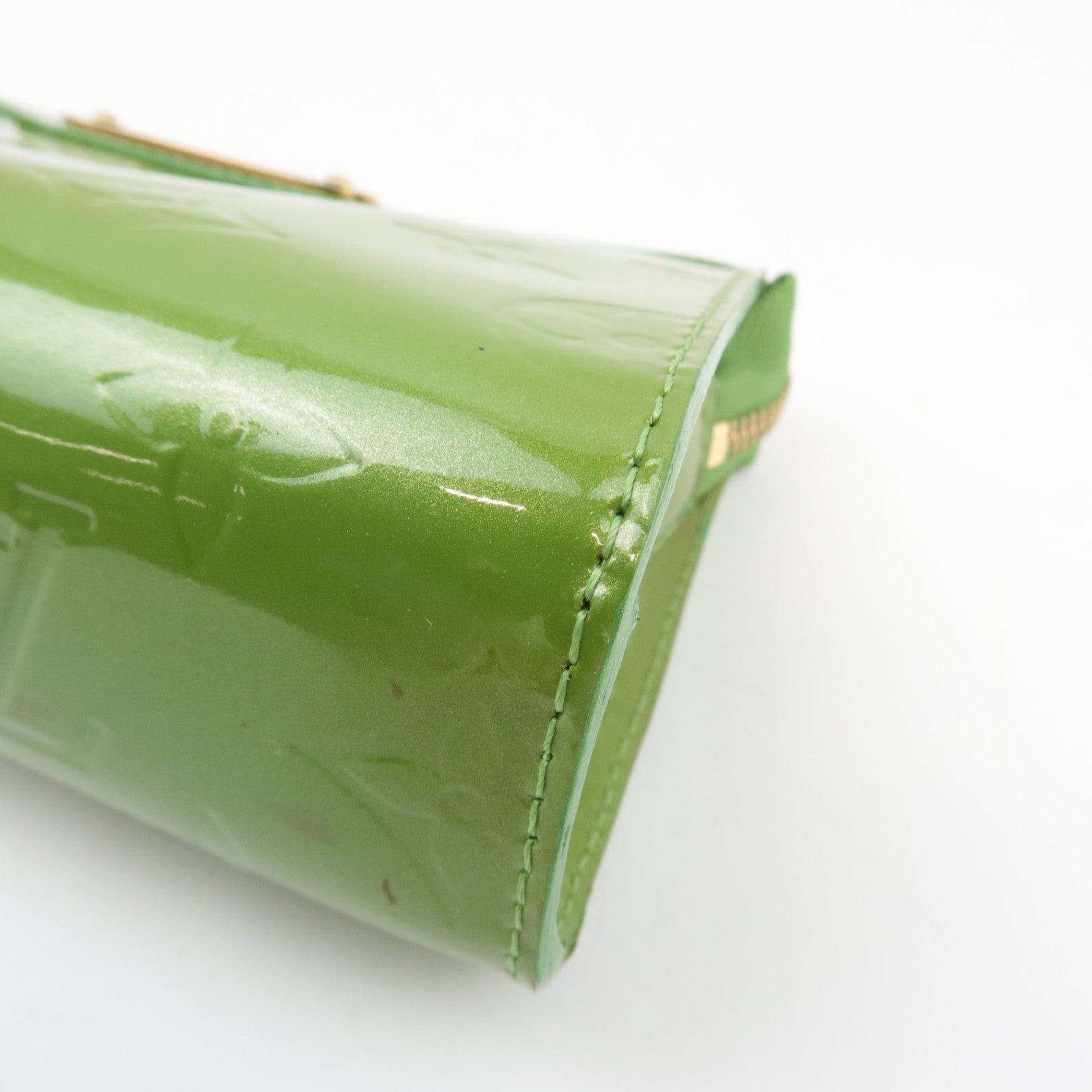 Louis Vuitton Monogram Vernis Trousse Cosmetic Cosmetic Pouch Vert Tonic M93649 SN4078 *Dust bag