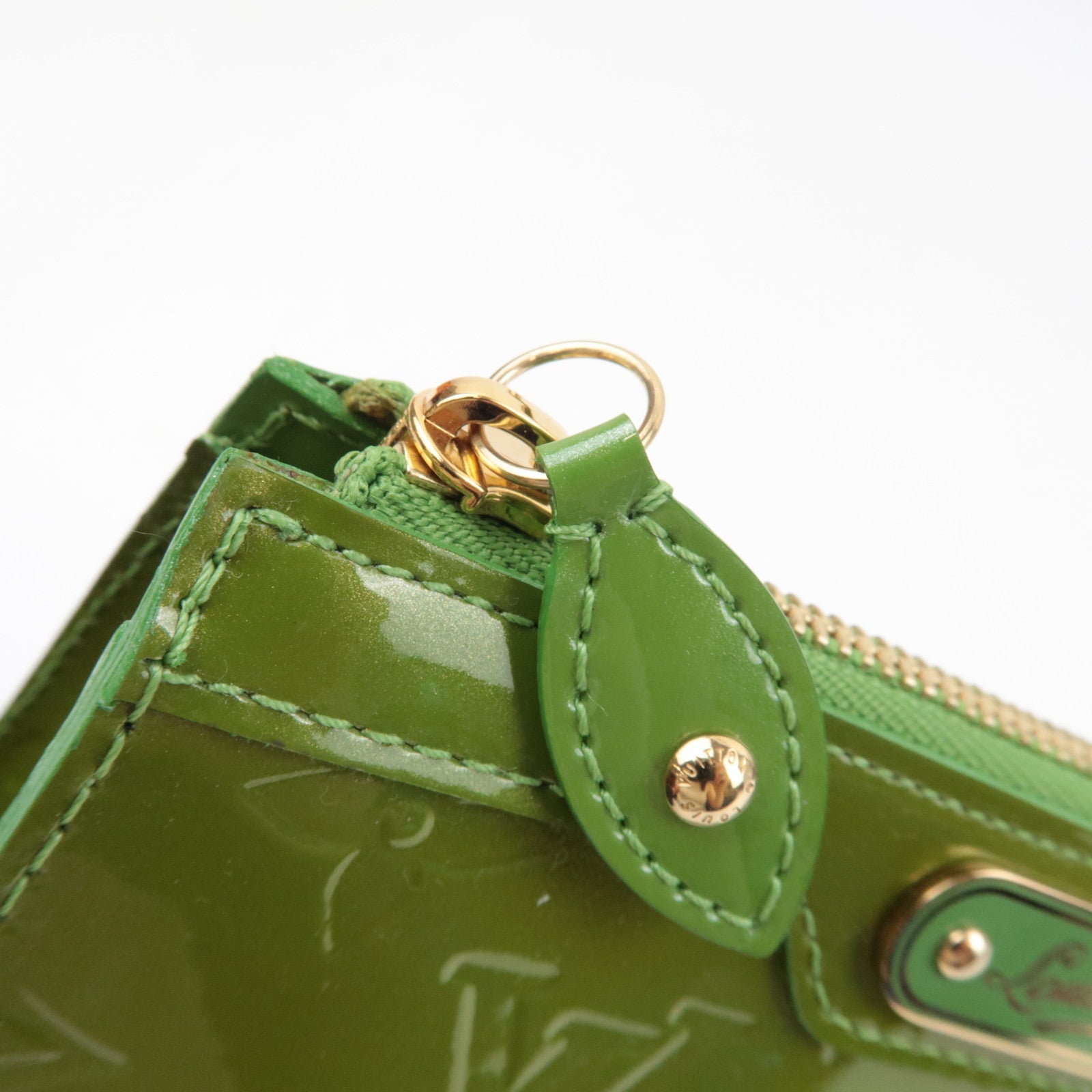 Louis Vuitton Monogram Vernis Trousse Cosmetic Cosmetic Pouch Vert Tonic M93649 SN4078 *Dust bag