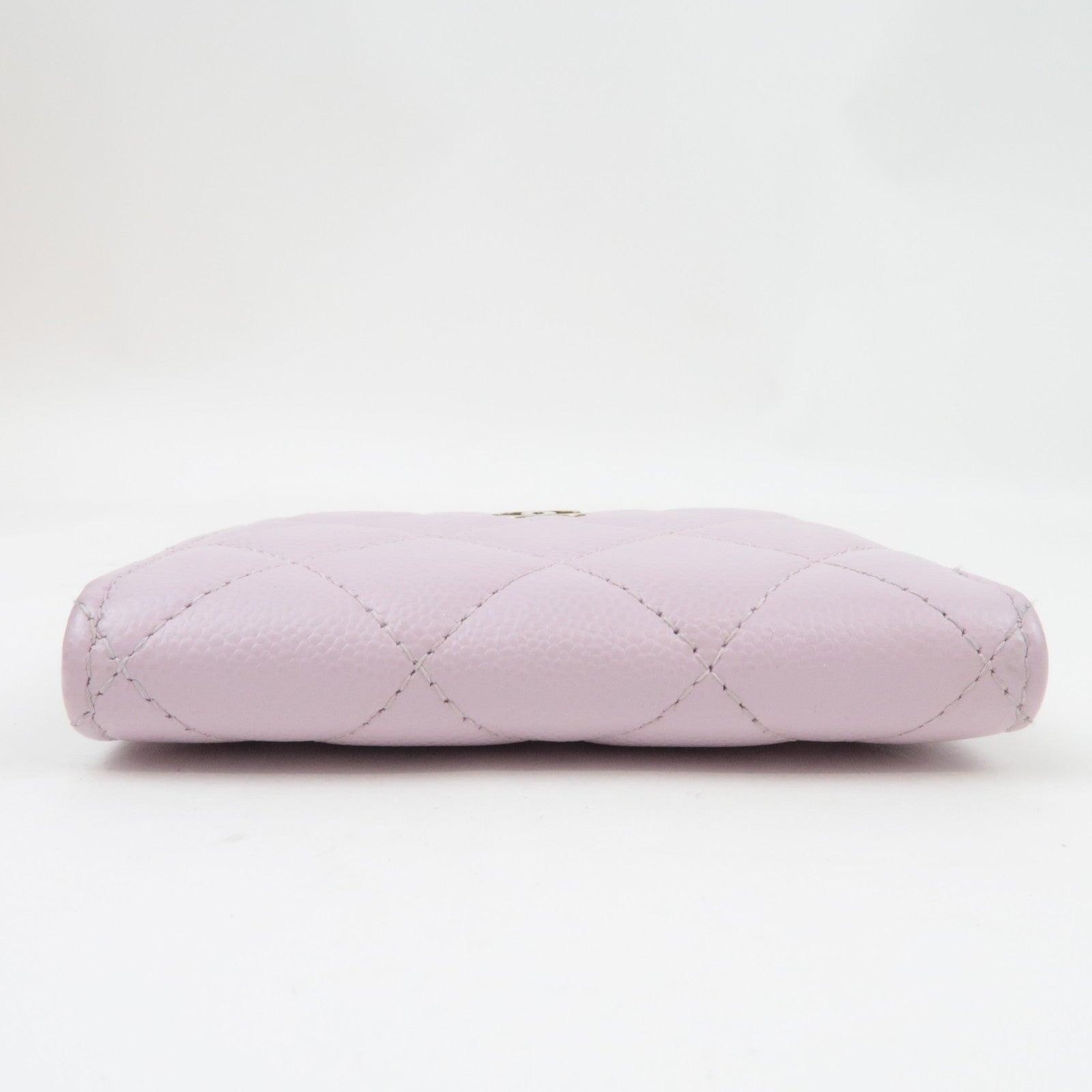 CHANEL Coco Mark Matelasse Round Zipper Wallet Caviar Skin Pink L5GCC257 *Box, Dust bag