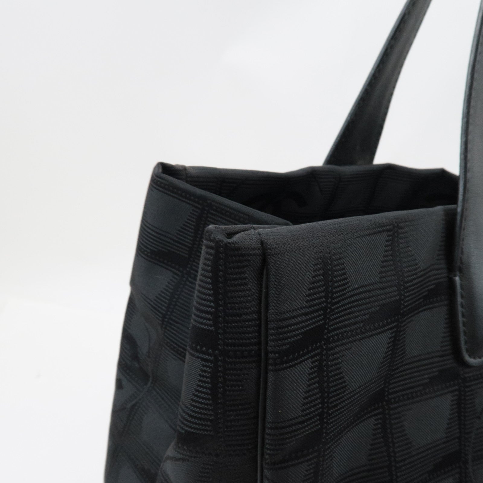 CHANEL New Travel Line MM Tote Bag Nylon Jacquard Black A15991 *Guarantee Card