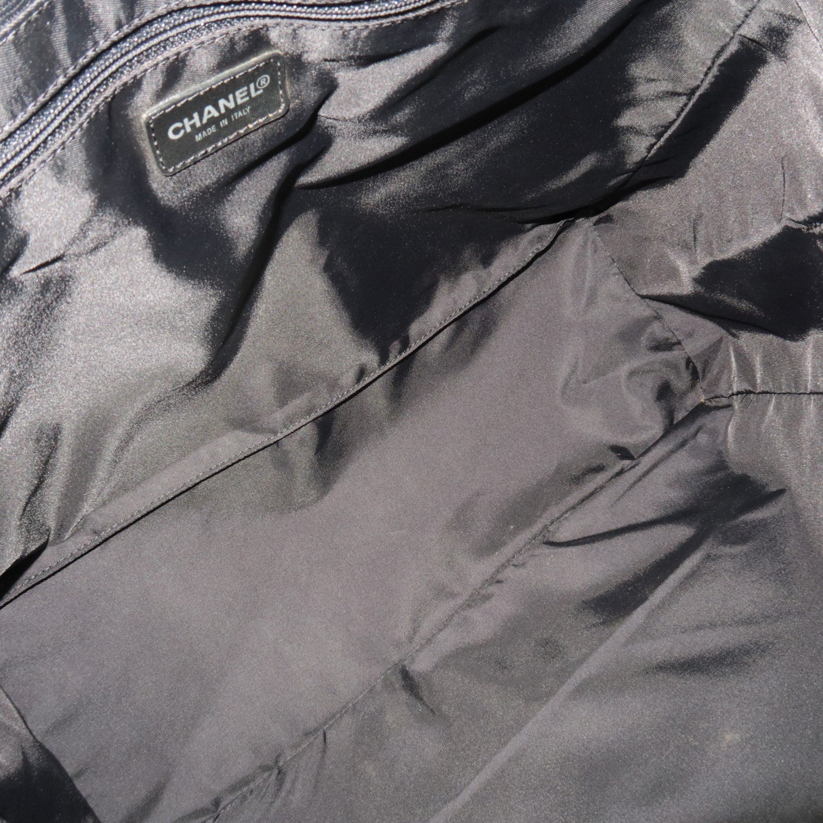 CHANEL New Travel Line MM Tote Bag Nylon Jacquard Black A15991 *Guarantee Card