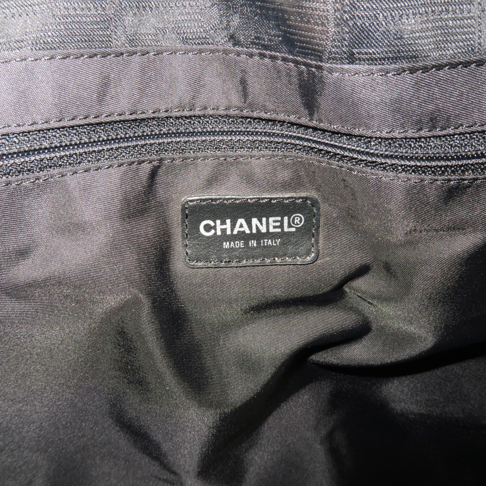 CHANEL New Travel Line MM Tote Bag Nylon Jacquard Black A15991 *Guarantee Card