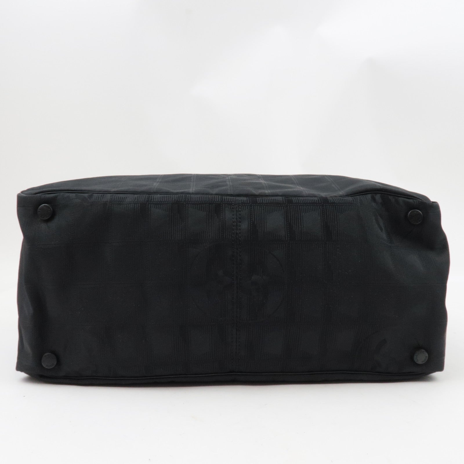 CHANEL New Travel Line MM Tote Bag Nylon Jacquard Black A15991 *Guarantee Card