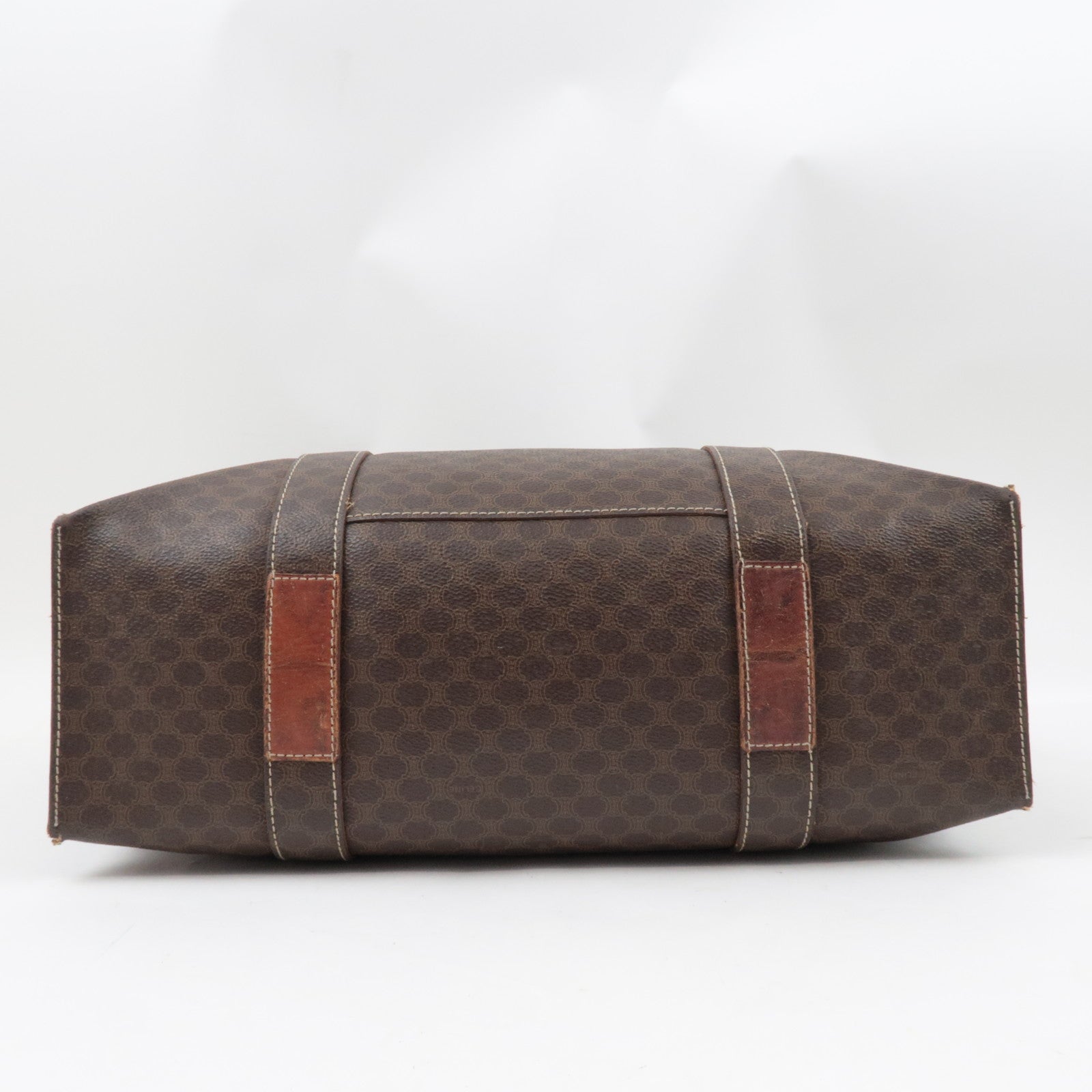 CELINE Macadam Tote Bag PVC Leather Brown