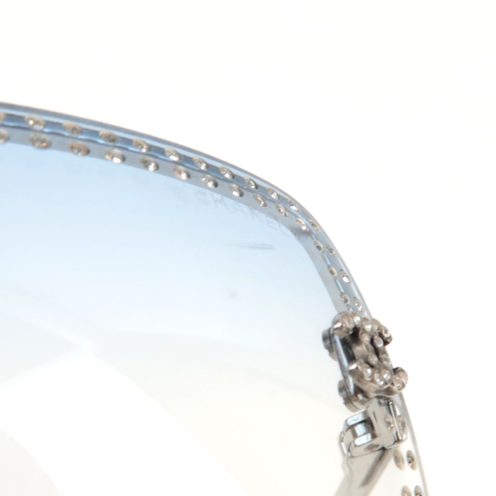 CHANEL Rhinestone Sunglasses 4105-B C.124/79 62□15 120 Clear *Box, Case