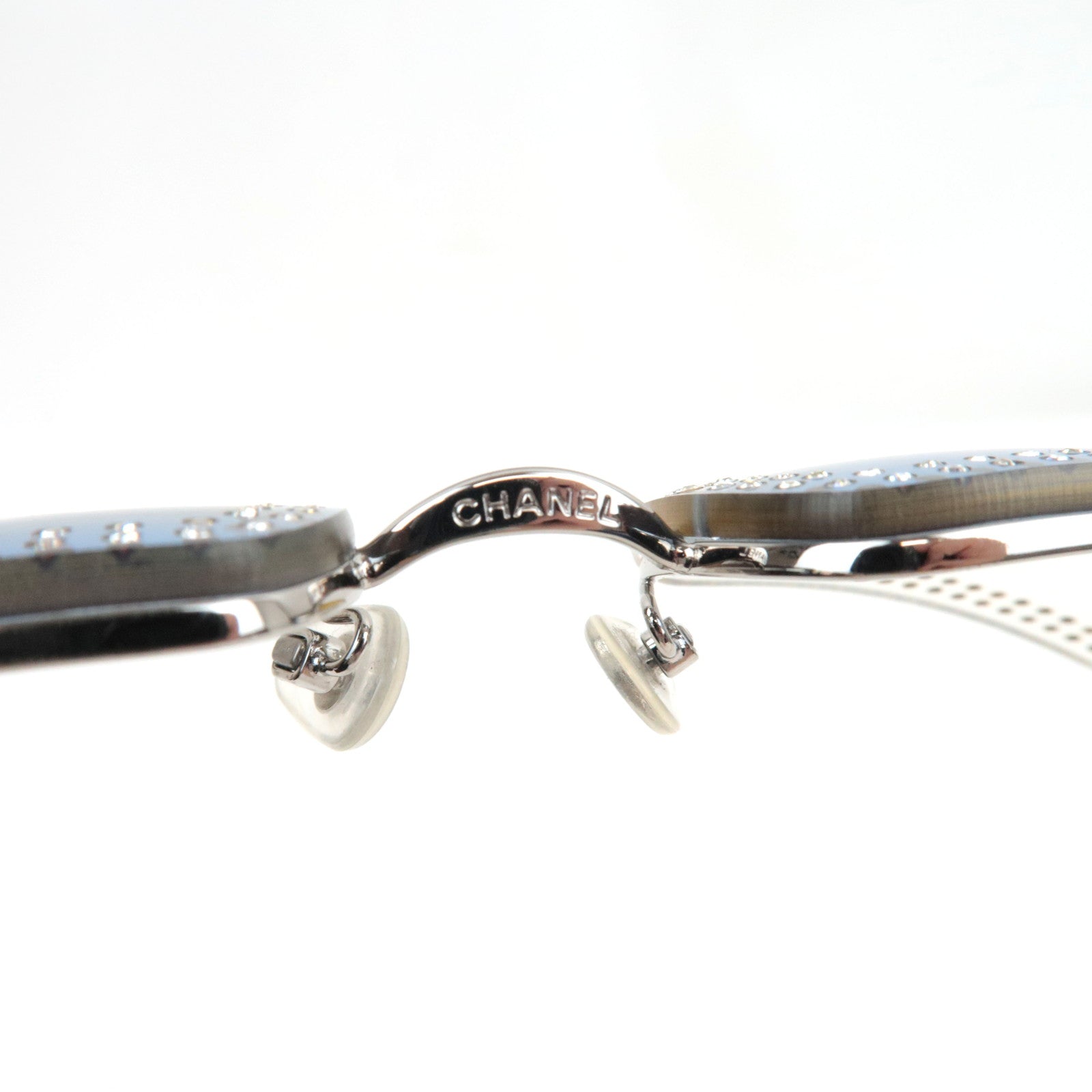 CHANEL Rhinestone Sunglasses 4105-B C.124/79 62□15 120 Clear *Box, Case