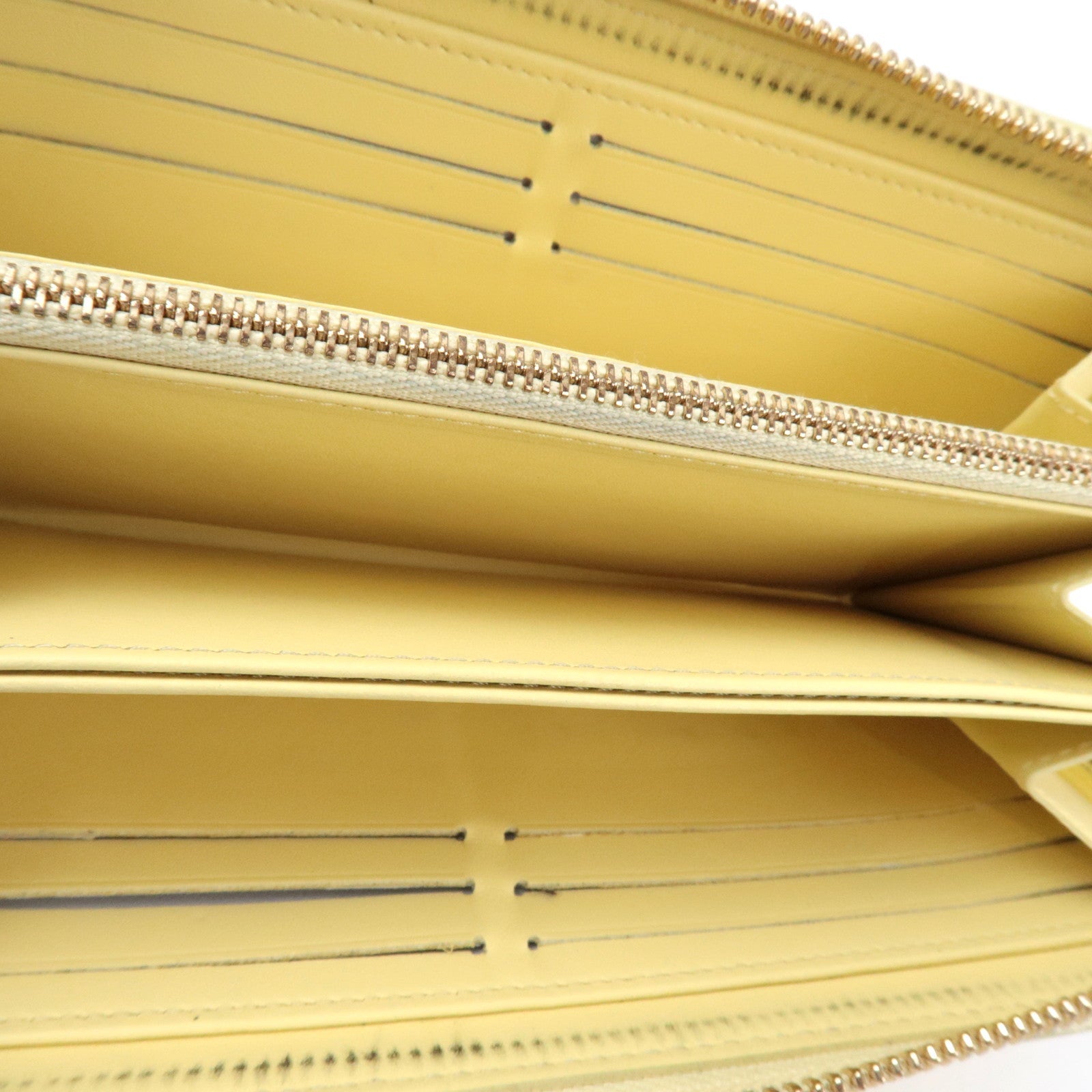 Louis Vuitton Monogram Vernis Zippy Wallet Long Wallet Chic Yellow M82996 RFID *Box, Dust bag