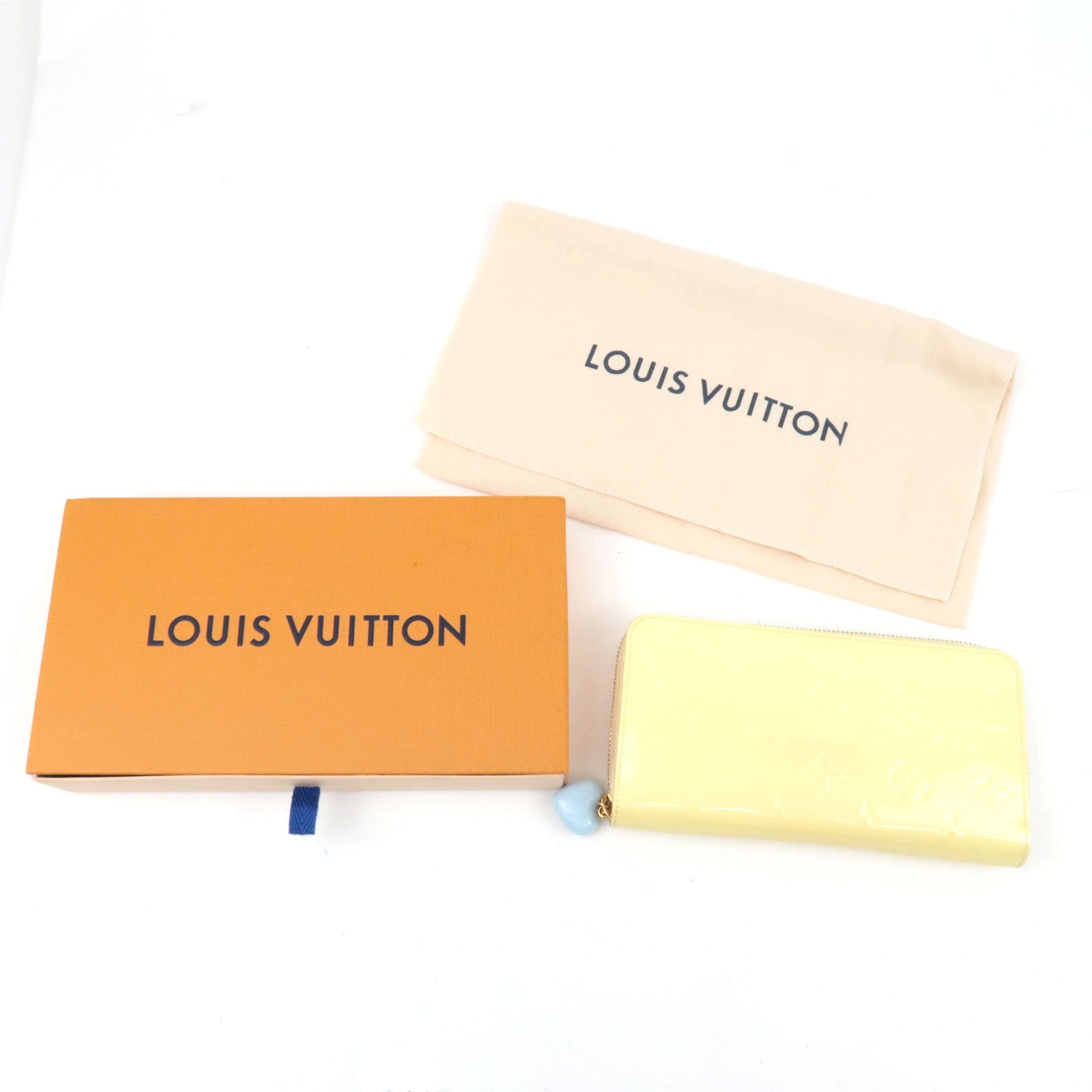 Louis Vuitton Monogram Vernis Zippy Wallet Long Wallet Chic Yellow M82996 RFID *Box, Dust bag